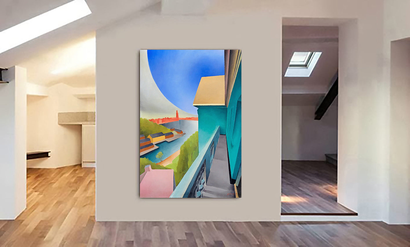 The View Of The City - Art Deco Wall Art by Torsten Jovinge - Canvas Wall Art Framed Print - Various Sizes