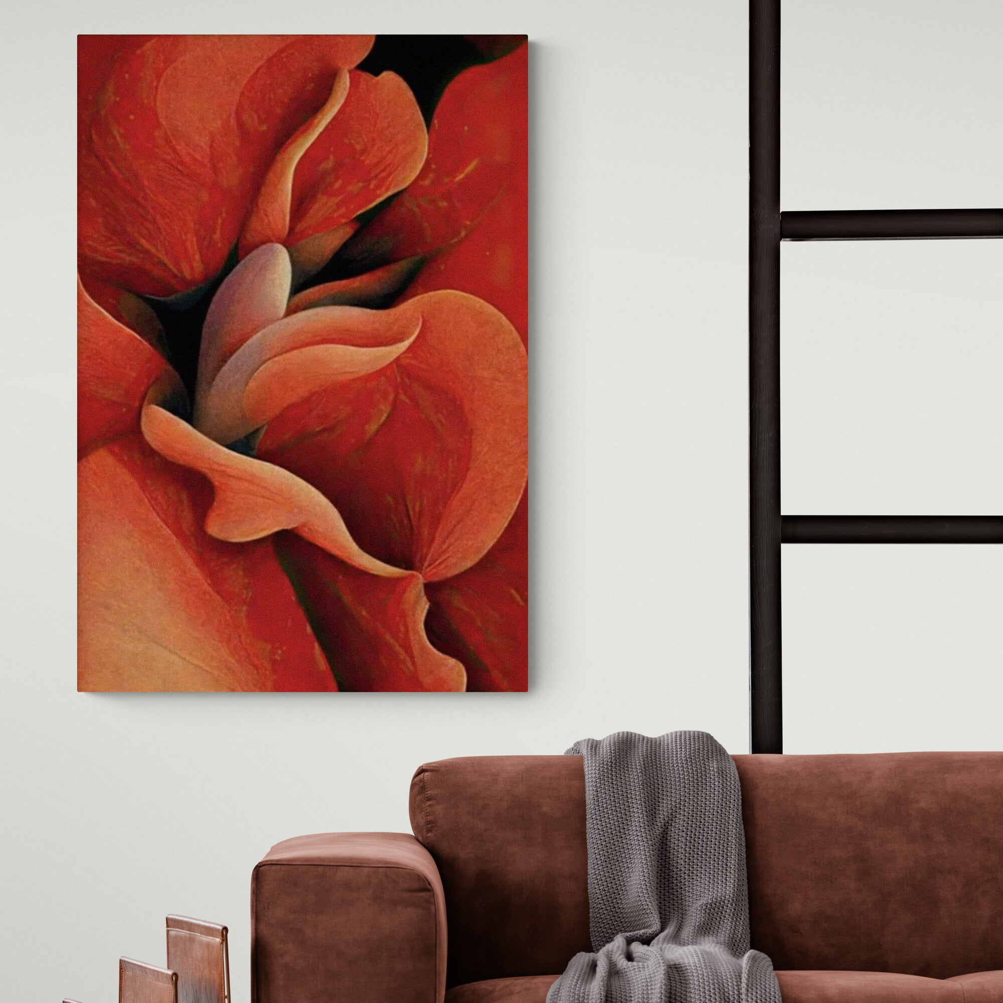 Orange Rose Wall Art by Georgia O'Keeffe - Canvas Wall Art Framed Print - Various Sizes