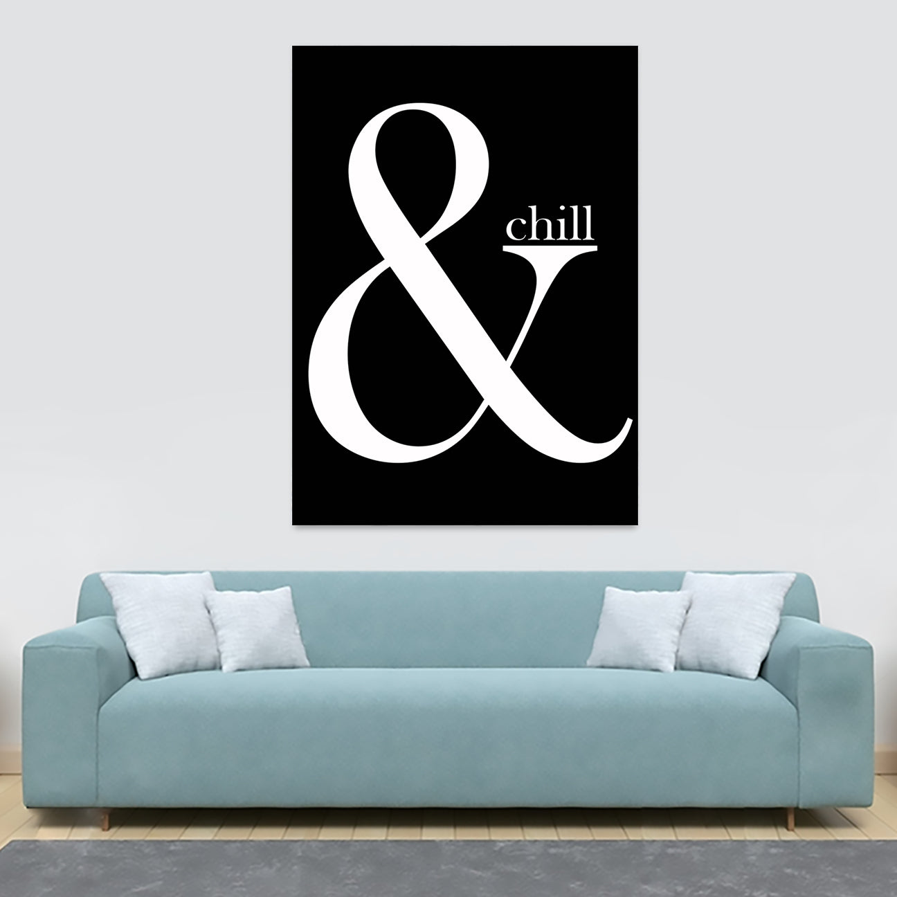 & Relax - Black Background - Home Décor Wall Art - Canvas Wall Art Framed Print - Various Sizes
