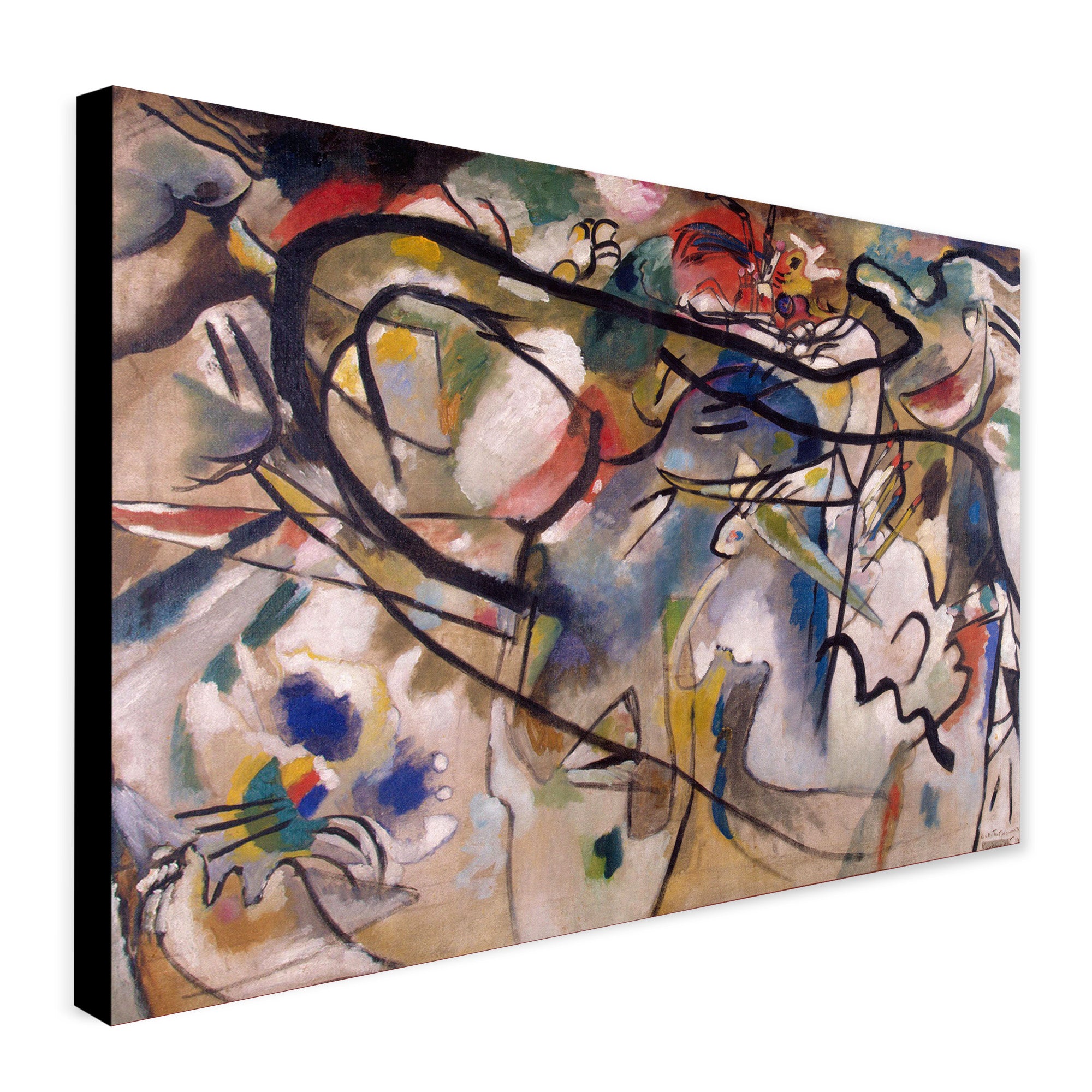 Composition V - Abstract Art by Wassily Kandinsky 1911 - Canvas Wall Art Framed Print - Various Sizes