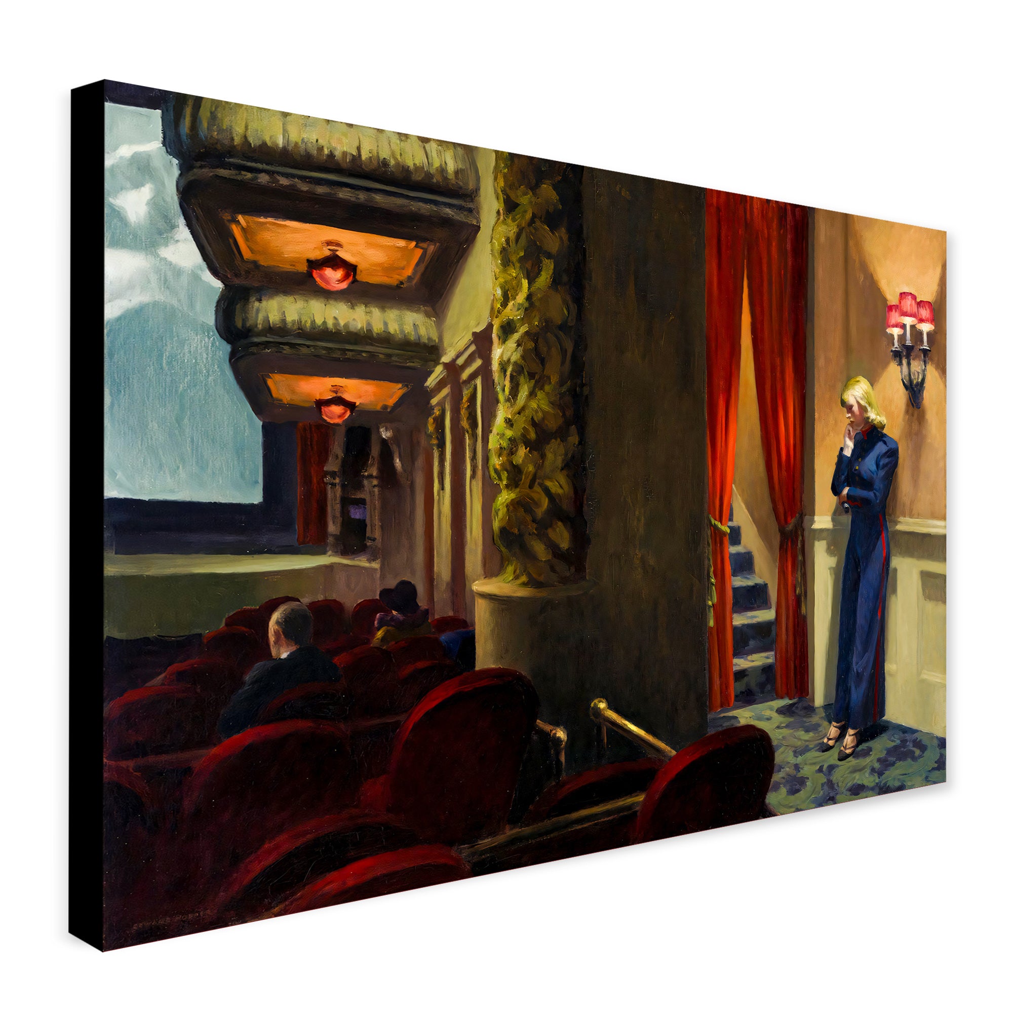 New York Movie - Wall Art by Edward Hopper - Canvas Wall Art Framed Print - Various Sizes