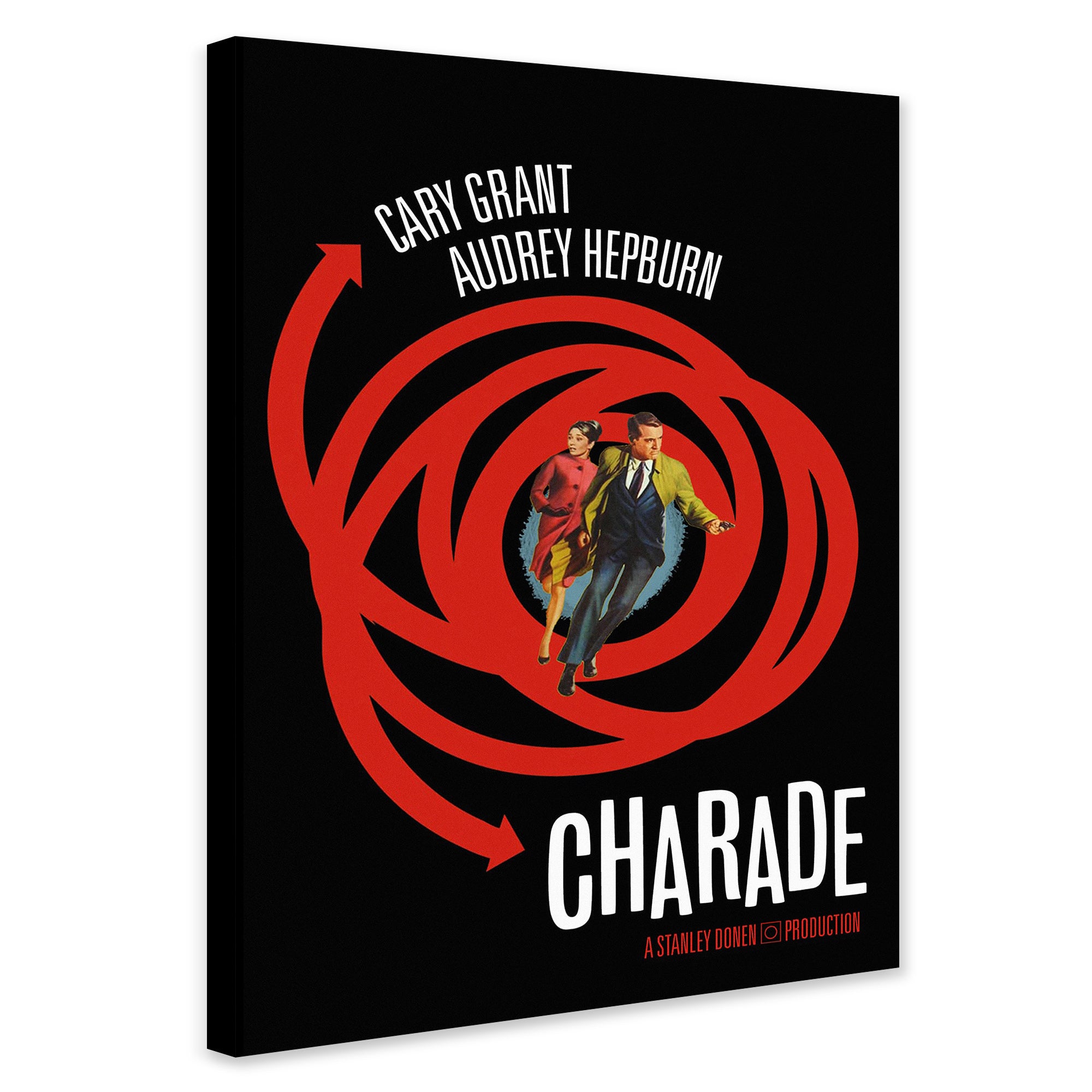 Charade Movie - Cary Grant - Audrey Hepburn - Film Wall Art - Canvas Wall Art Framed Print - Various Sizes