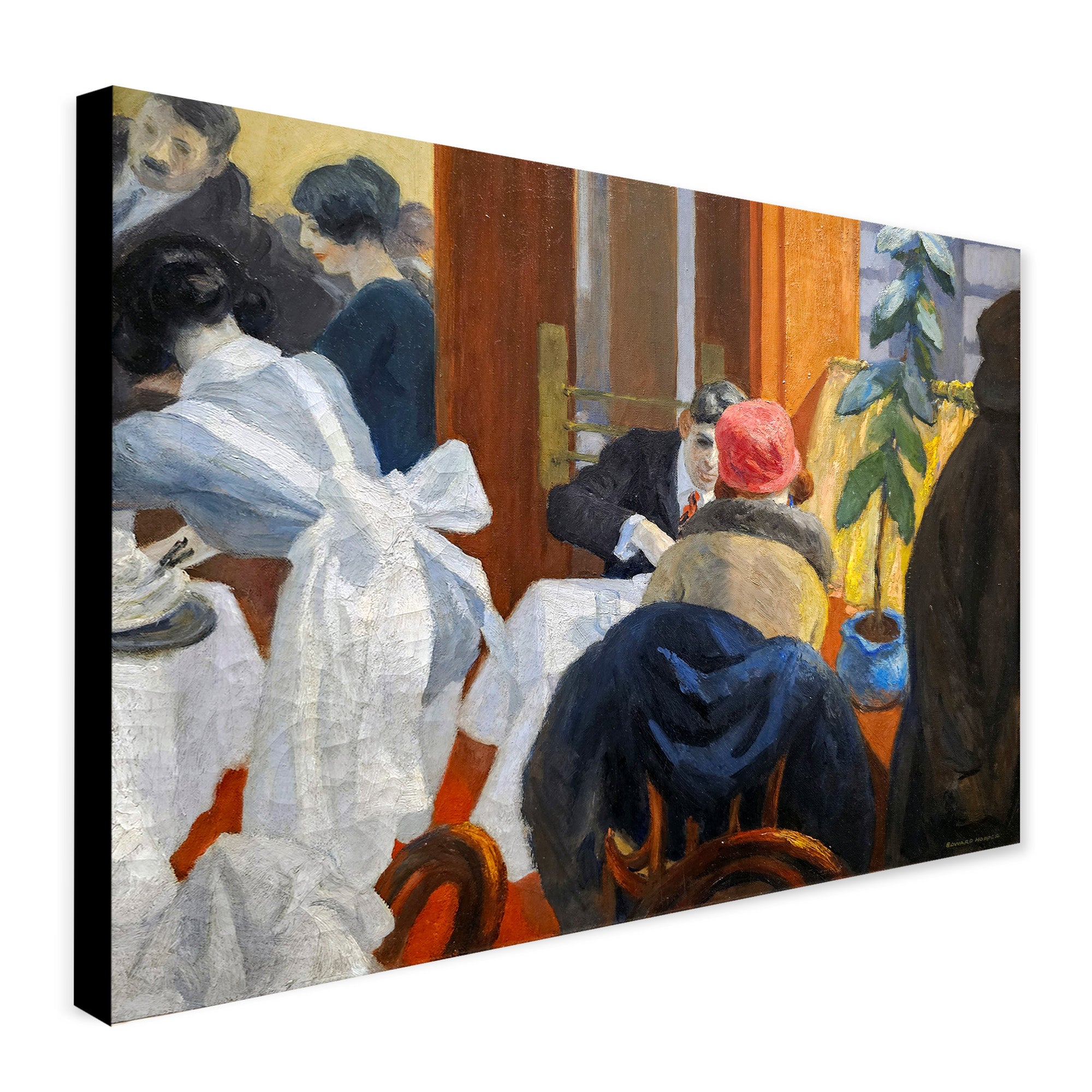 New York Restaurant - Wall Art by Edward Hopper - Canvas Wall Art Framed Print - Various Sizes