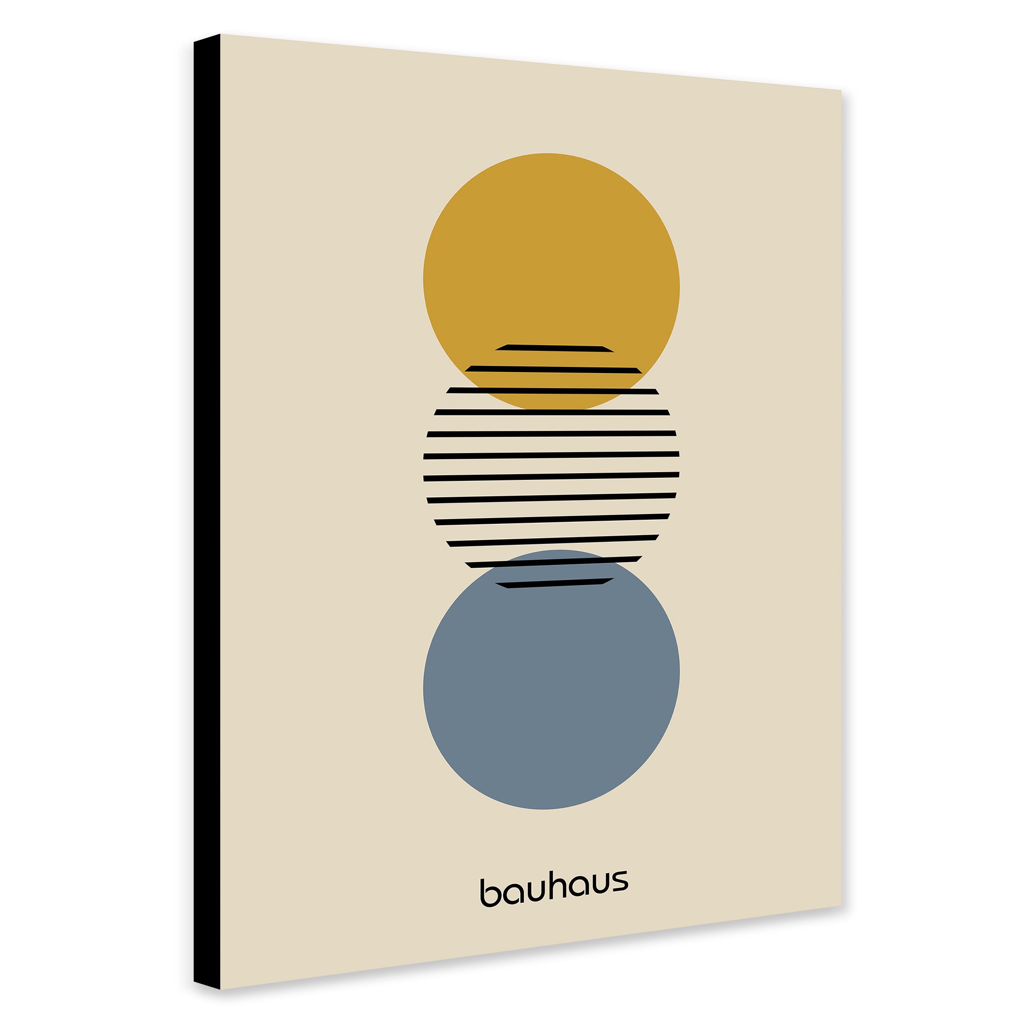 Bauhaus 3 Circles Wall Art - Canvas Wall Art Framed Print - Various Sizes