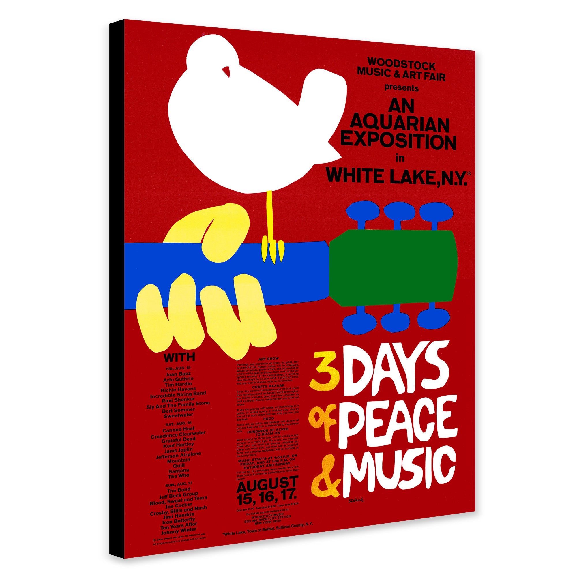 Woodstock Music Festival - Vintage Wall Art - Canvas Wall Art Framed Print - Various Sizes