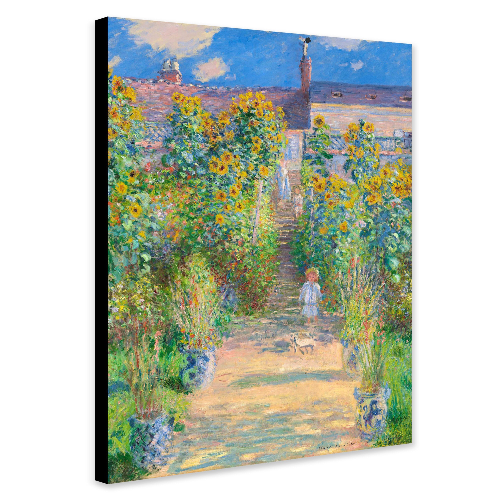 Claude Monet - The Artist's Garden at Vétheuil - Wall Art - Canvas Wall Art Framed Print - Various Sizes
