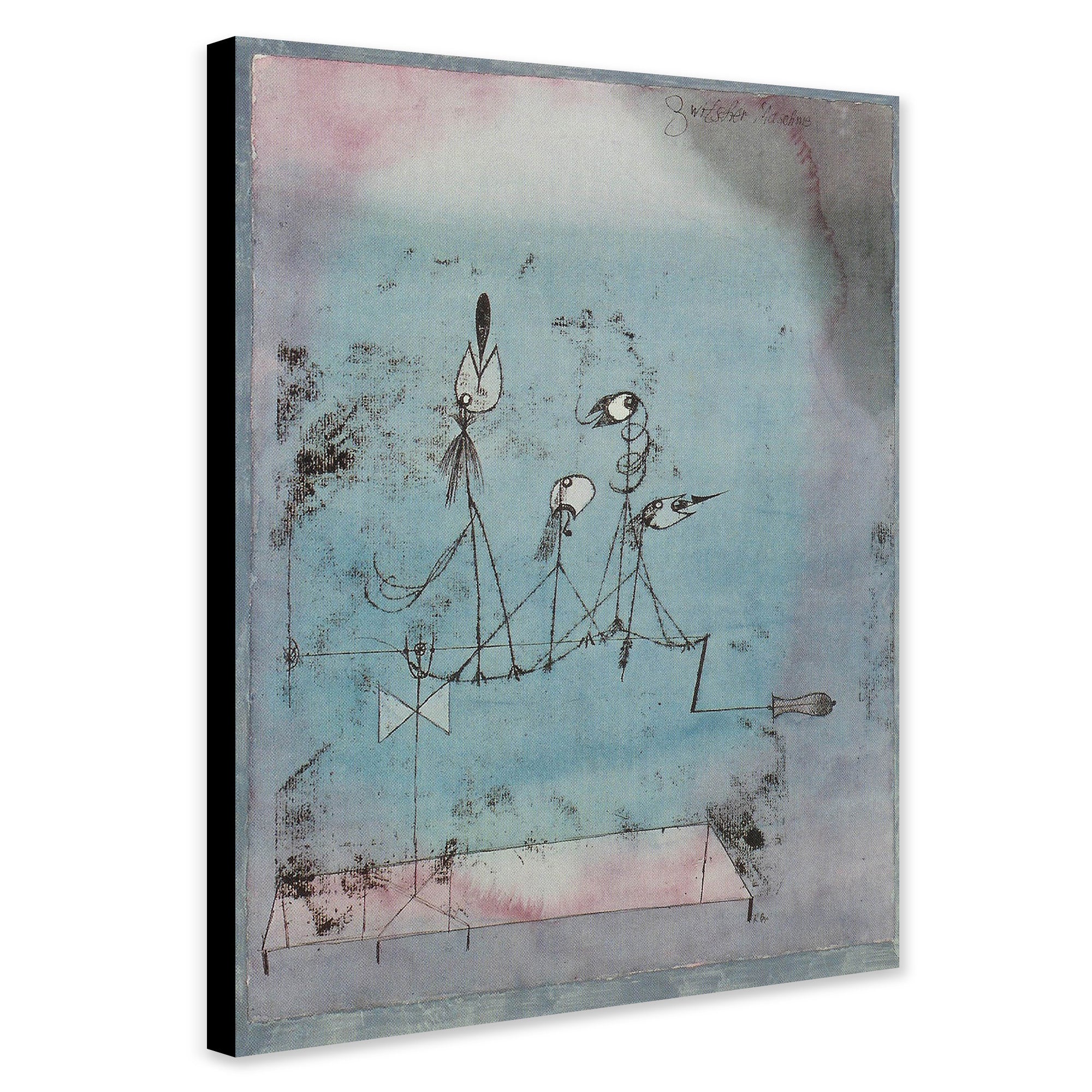 Twittering Machine - Abstract Wall Art by Paul Klee - Canvas Wall Art Framed Print - Various Sizes