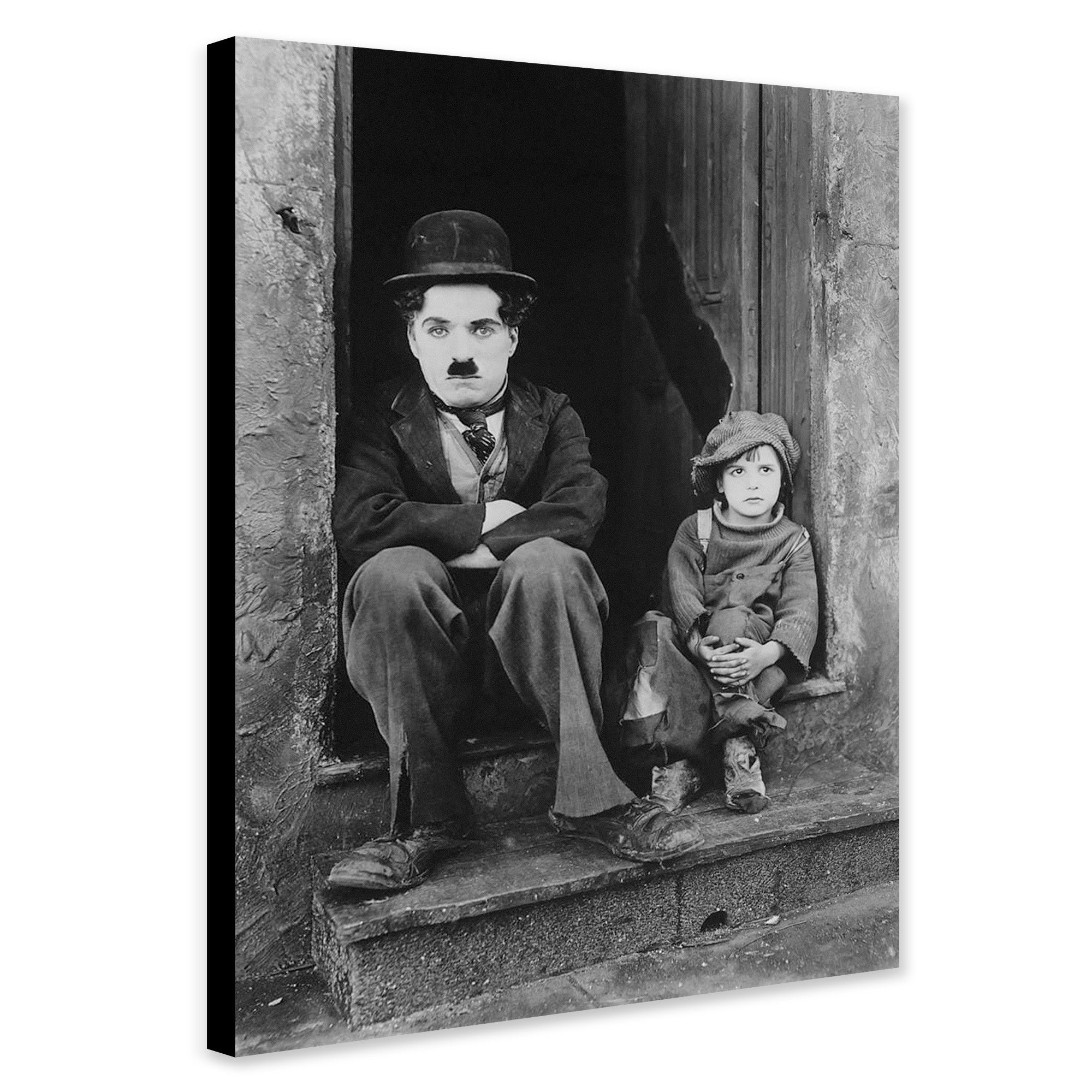 Charlie Chaplin - The Kid - Movie Wall Art - Canvas Wall Art Framed Print - Various Sizes