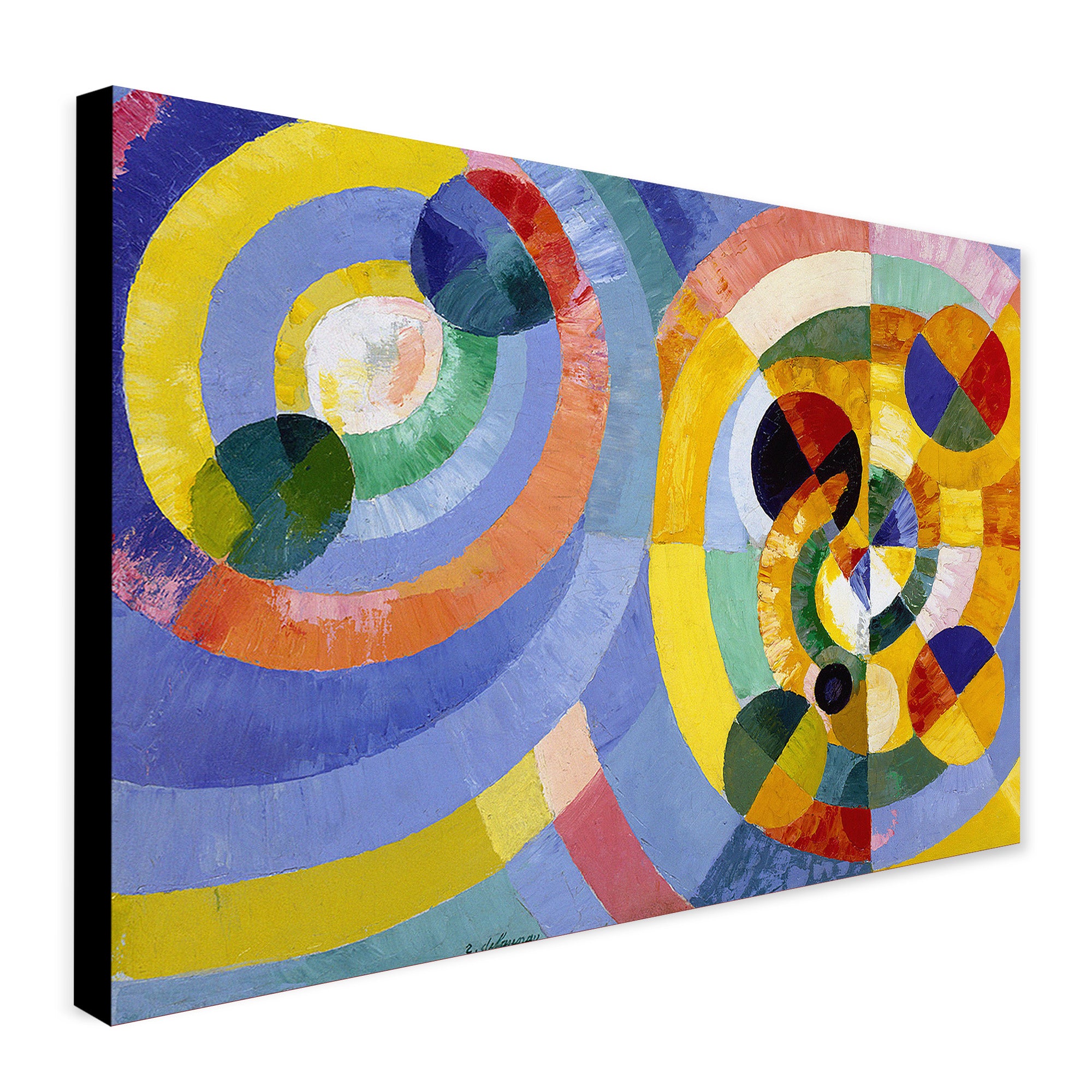 Circular Forms Abstract Art by Robert Delaunay - Canvas Wall Art Framed Print - Various Sizes
