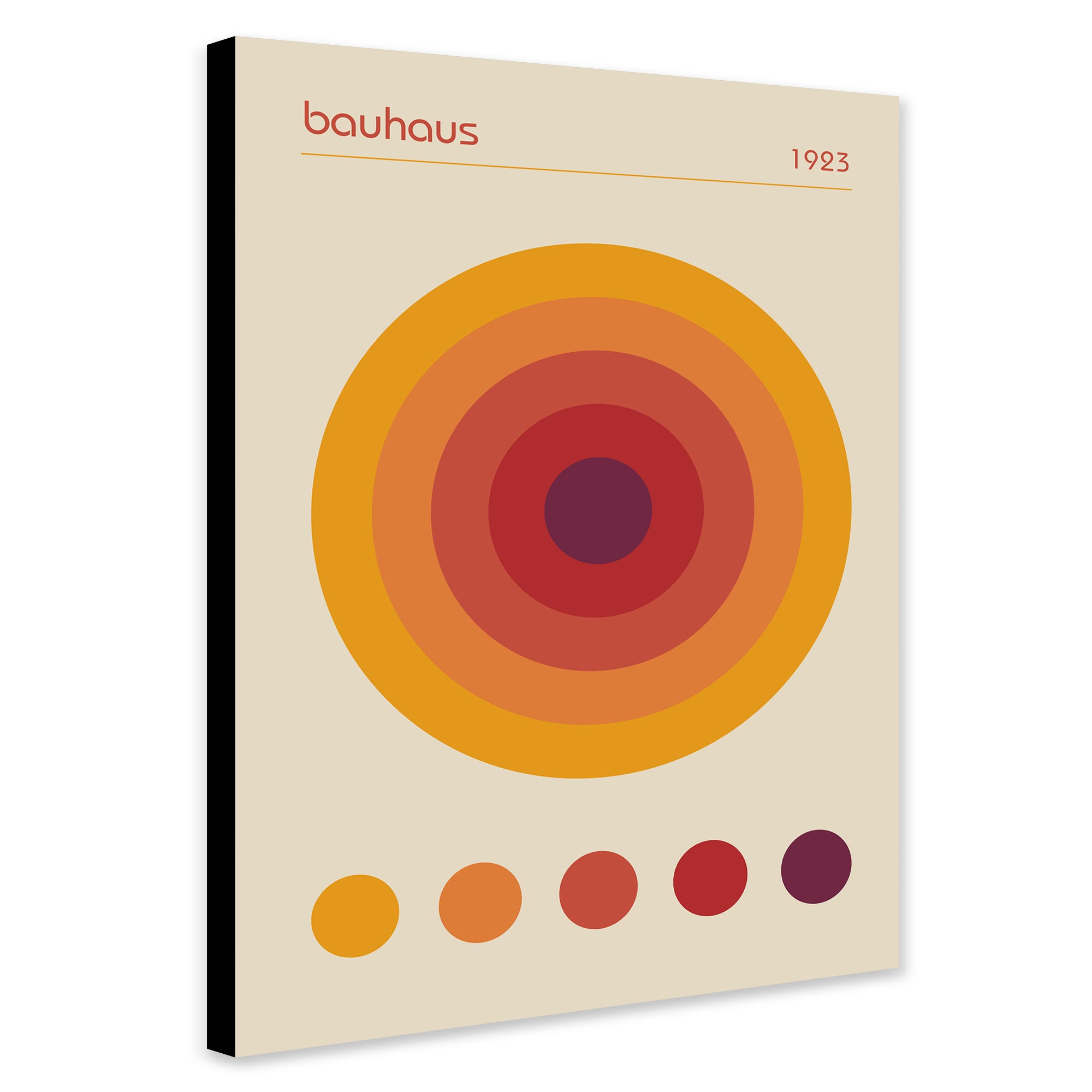 Bauhaus Concentric Circles Wall Art - Canvas Wall Art Framed Print - Various Sizes