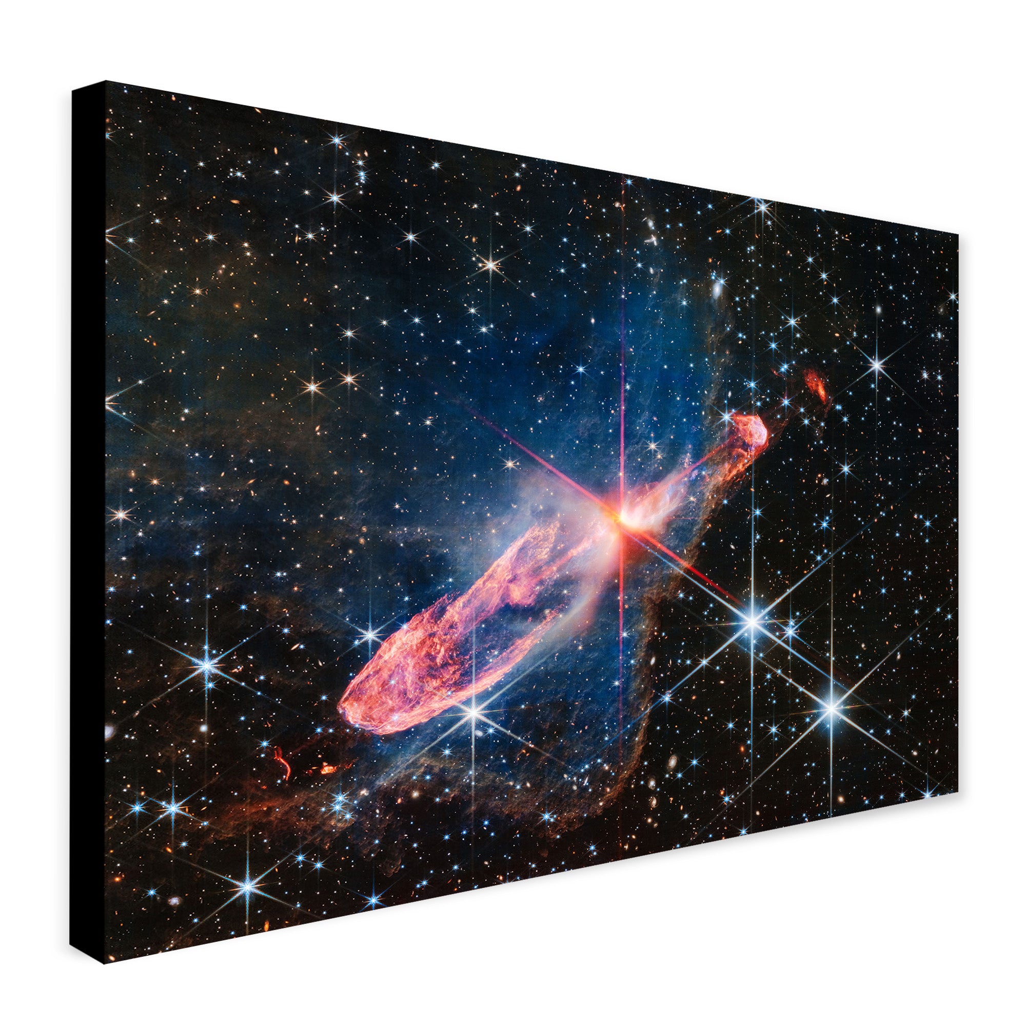 NASA - James Webb Telescope - Herbig-Haro 46/47 (NIRCam Image) Wall Art - Canvas Wall Art Framed Print - Various Sizes