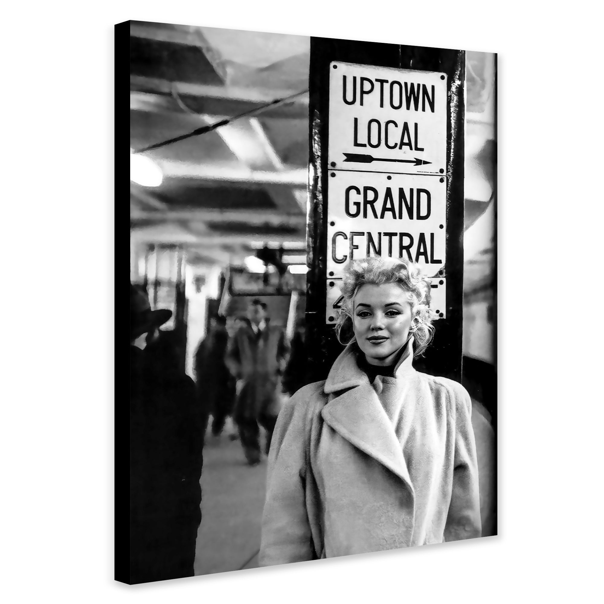 Monroe at New York Underground - Vintage Fashion Wall Art - Canvas Wall Art Framed Print - Various Sizes