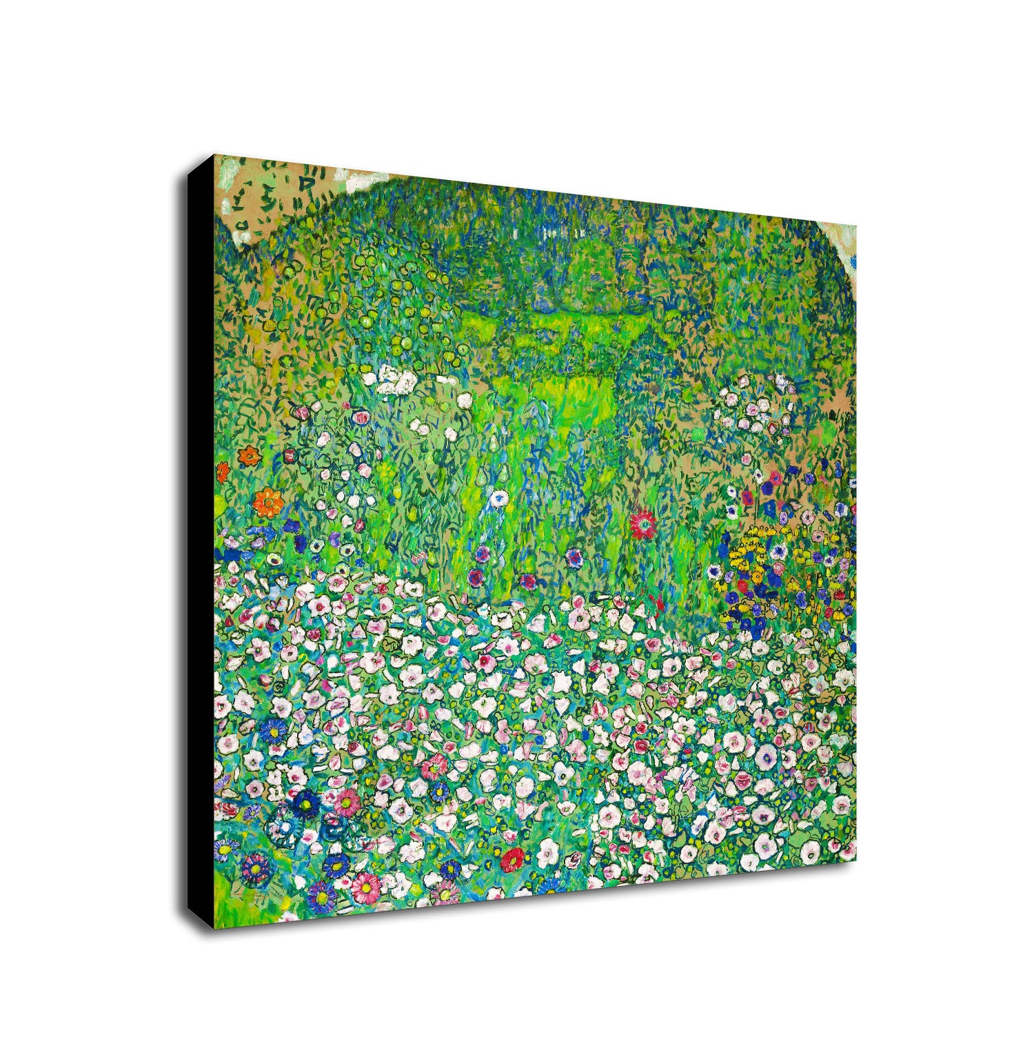 Garden Landscape With Mountain Top - Abstract Art by Gustav Klimt - Framed Canvas Wall Art Print - Various Sizes