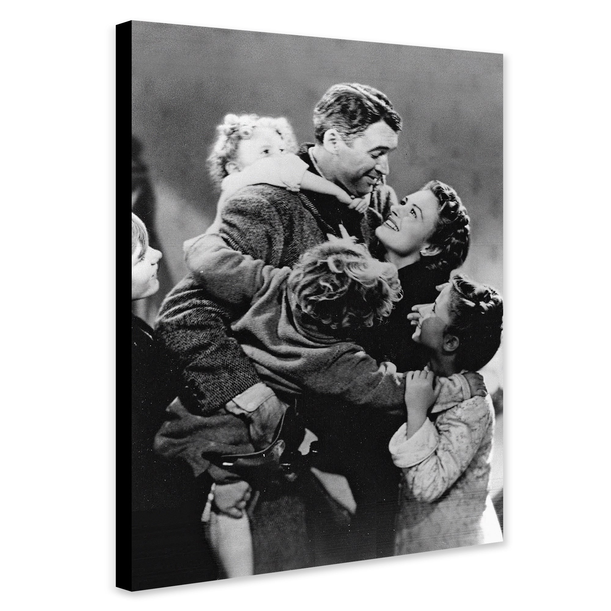 James Stewart - It's A Wonderful Life - Classic Movie Art - Canvas Wall Art Framed Print - Various Sizes