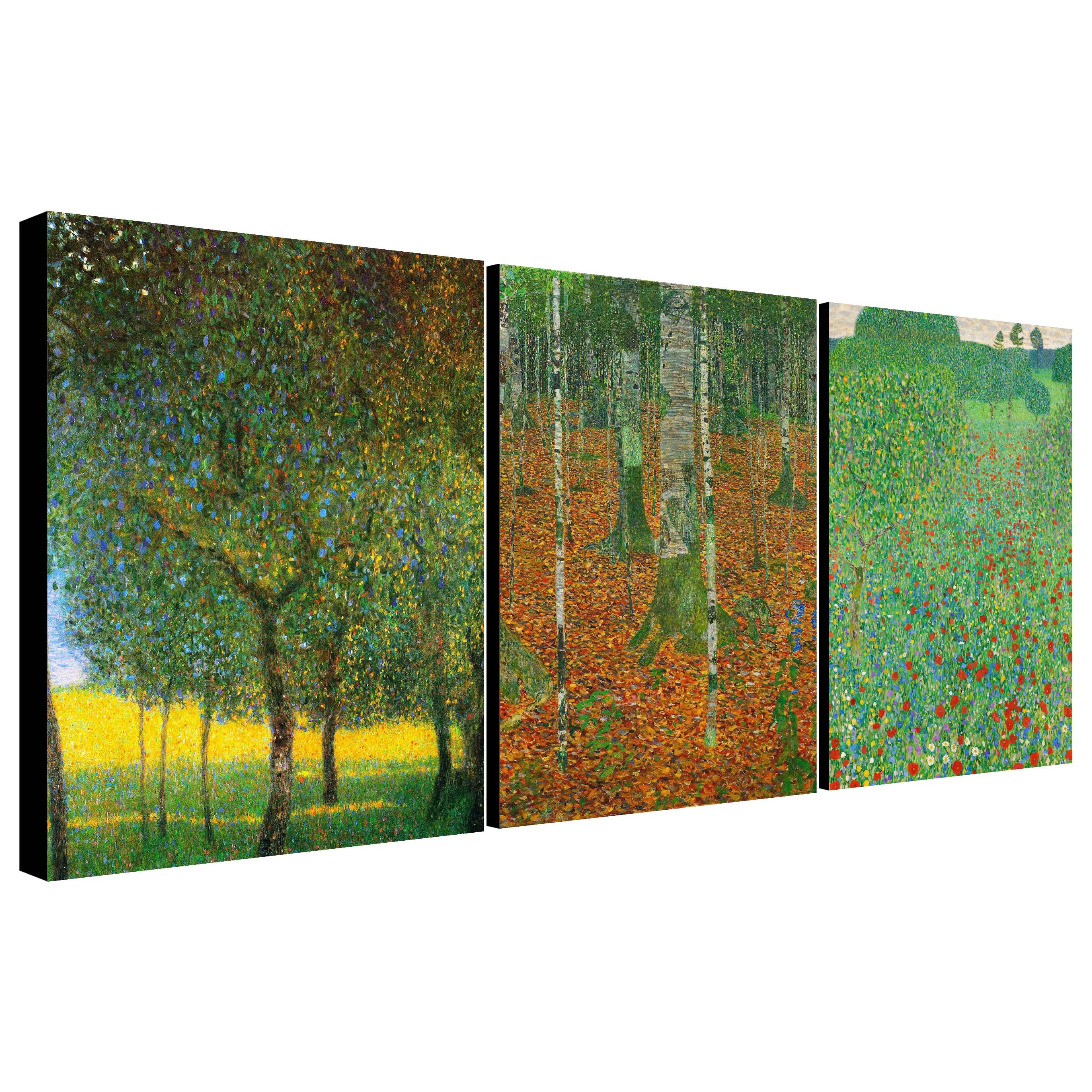 Gustav Klimt Art - Set Of 3 Detailed Prints - Canvas Wall Art Framed Prints - Various Sizes