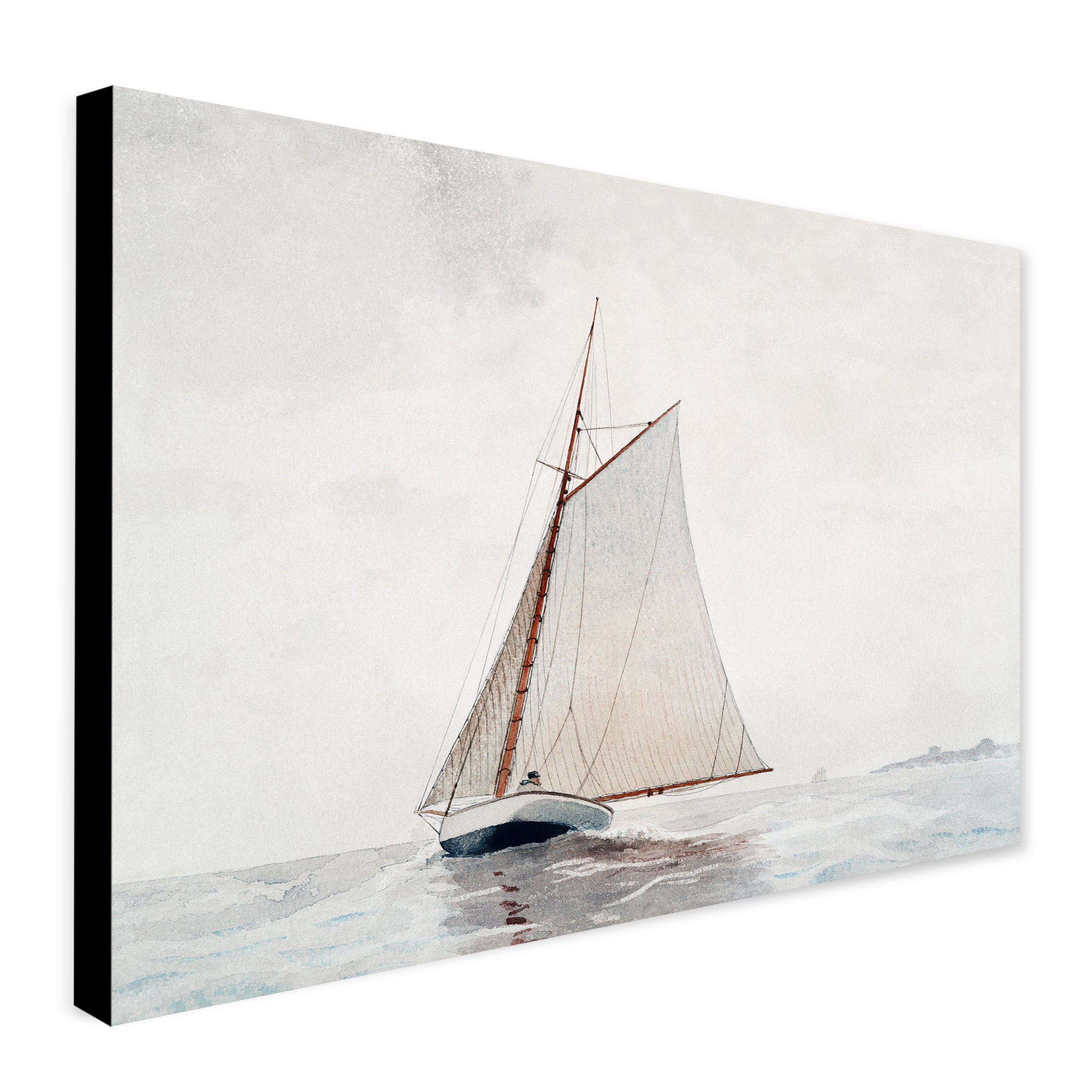 Sailing Off Gloucester Wall Art by Winslow Homer - Canvas Wall Art Framed Print - Various Sizes