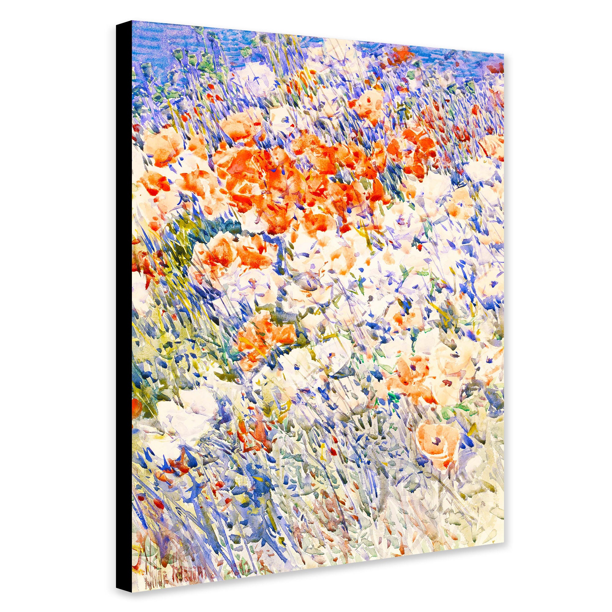 The Island Garden - Landscape Floral Wall Art by Childe Hassam - Canvas Wall Art Framed Print - Various Sizes