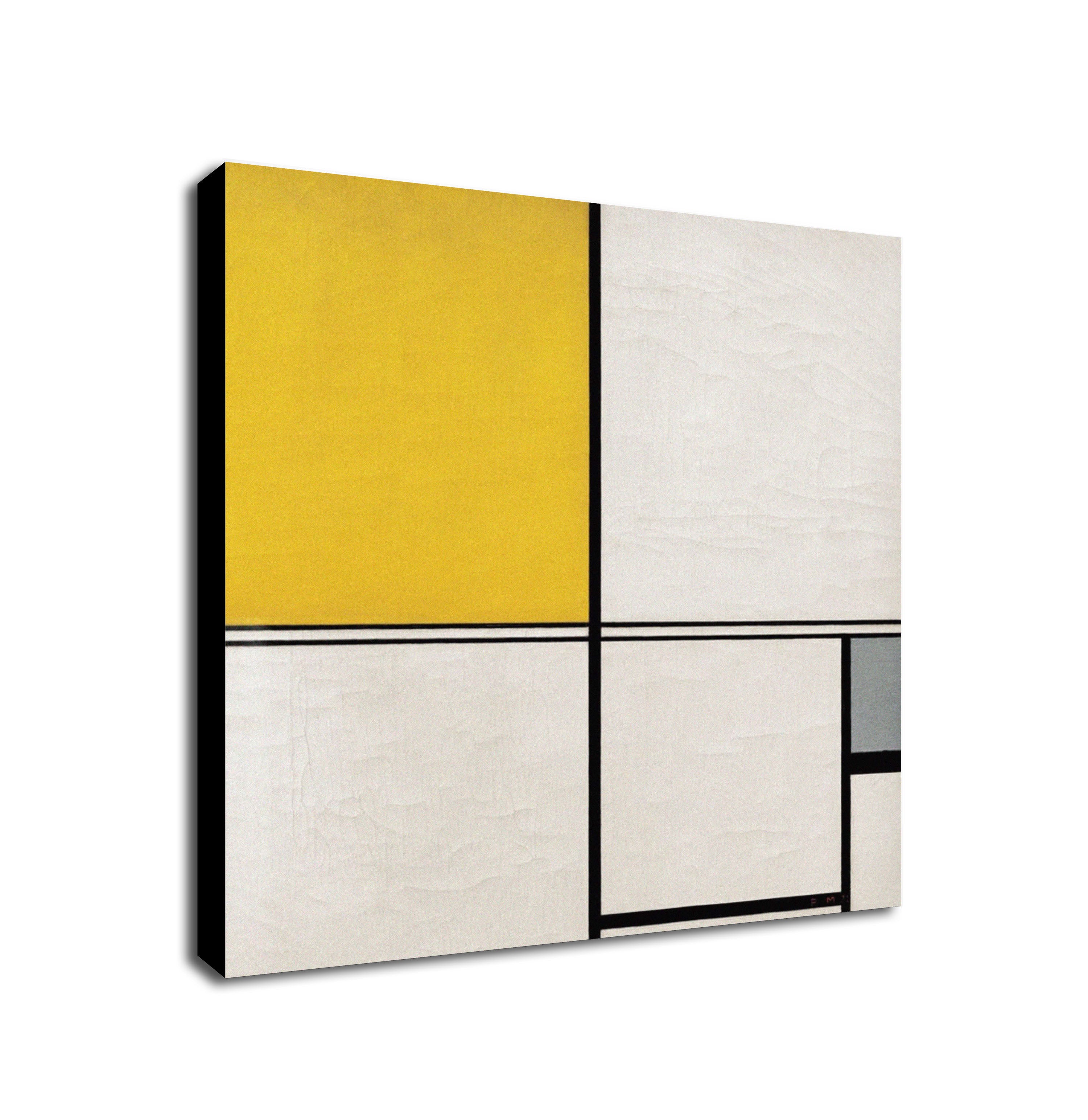 Piet Mondrian - Composition with Double Line and Yellow and Grey (Composition B) Wall Art - Framed Canvas Wall Art Print - Various Sizes