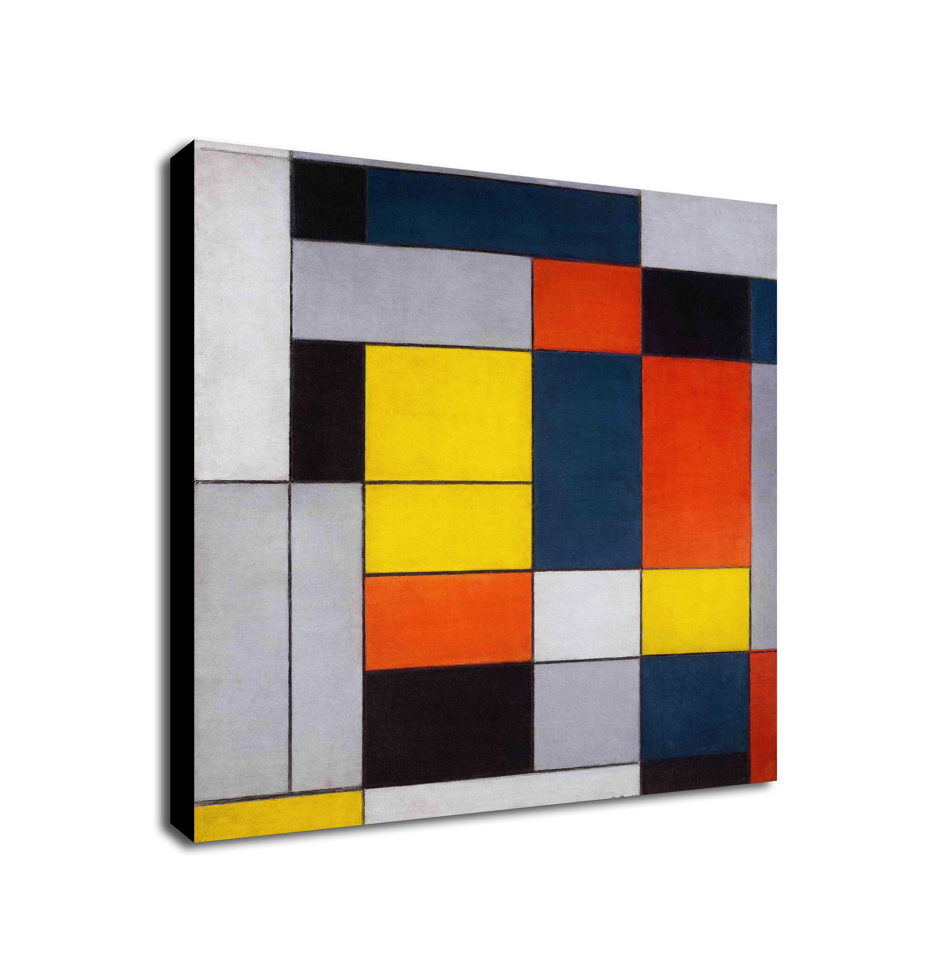 Piet Mondrian No VI Composition No II Wall Art - Framed Canvas Wall Art Print - Various Sizes