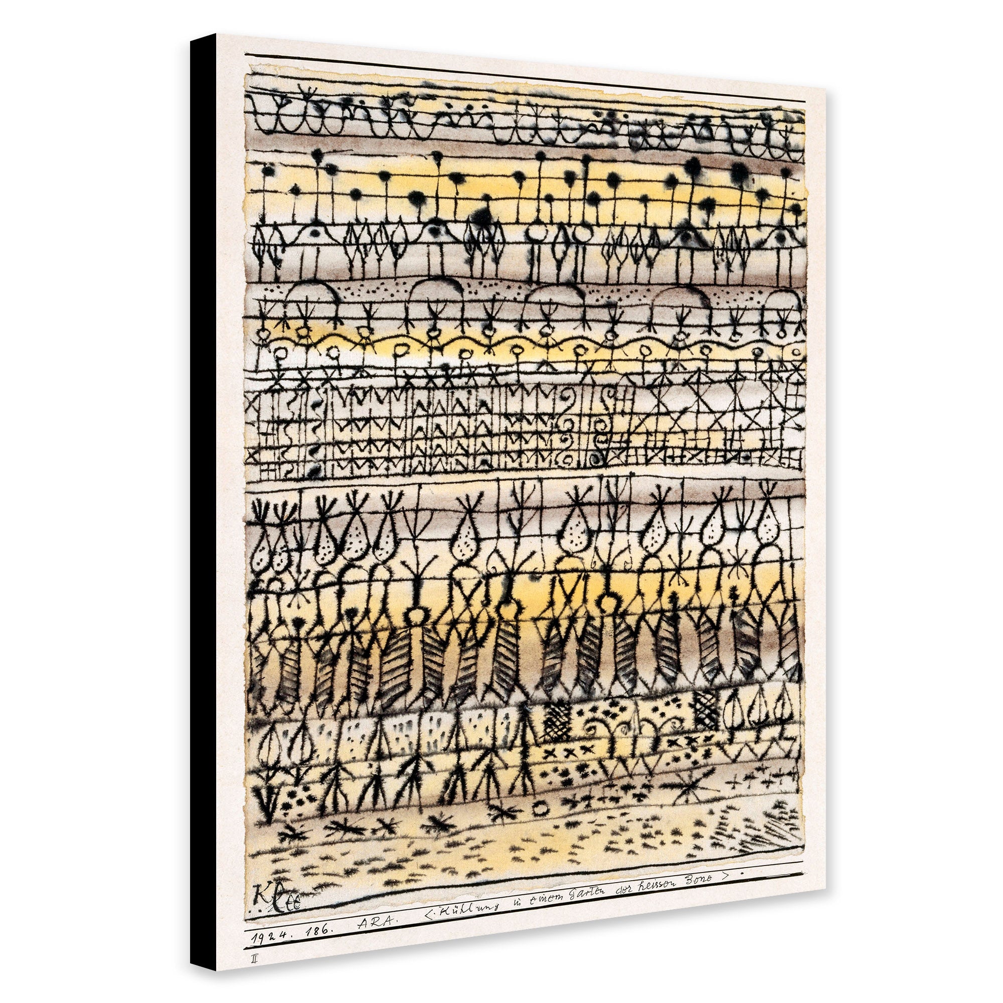 Paul Klee - Era Cooling In A Hot Zone Garden 1924 - Abstract Bauhaus Wall Art - Canvas Wall Art Framed Print - Various Sizes