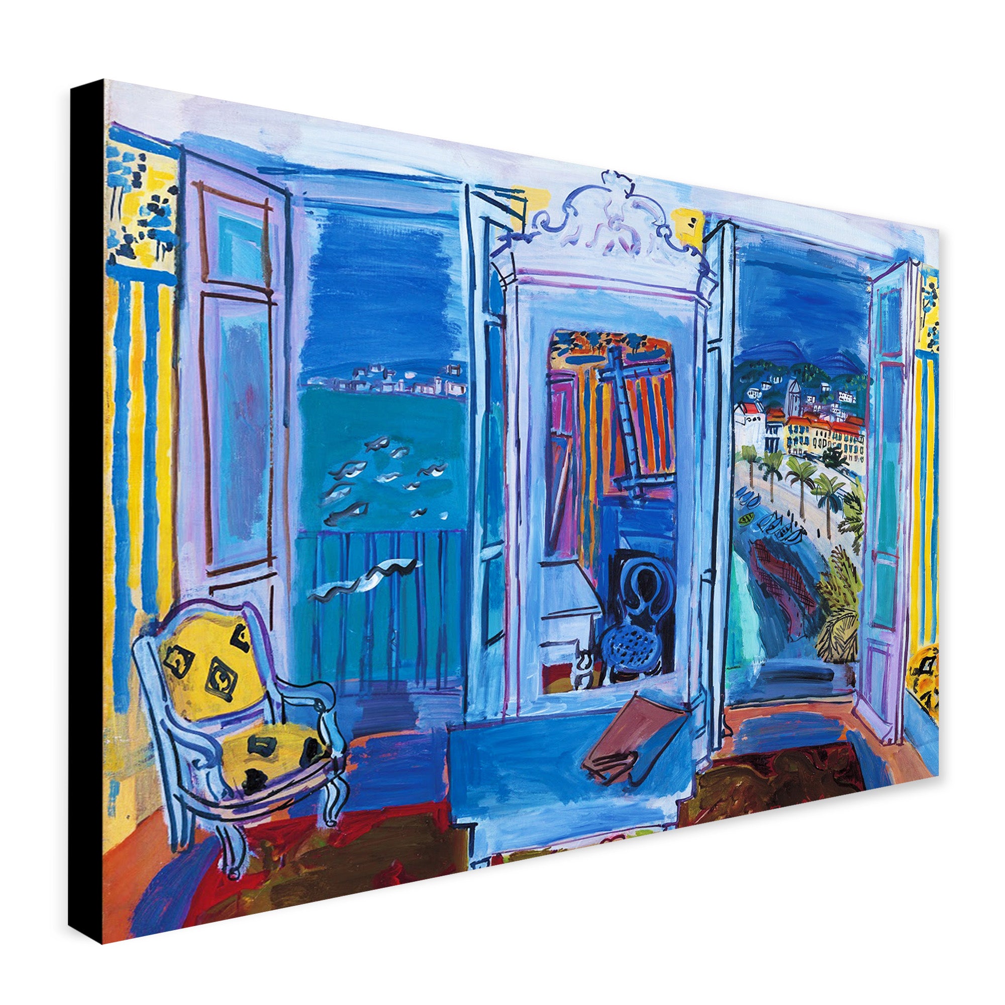 Window Opening on Nice - Wall Art by Raoul Dufy - Canvas Wall Art Framed Print - Various Sizes