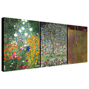 Gustav Klimt Botanical Art - Set Of 3 Detailed Prints - Canvas Wall Art Framed Prints - Various Sizes