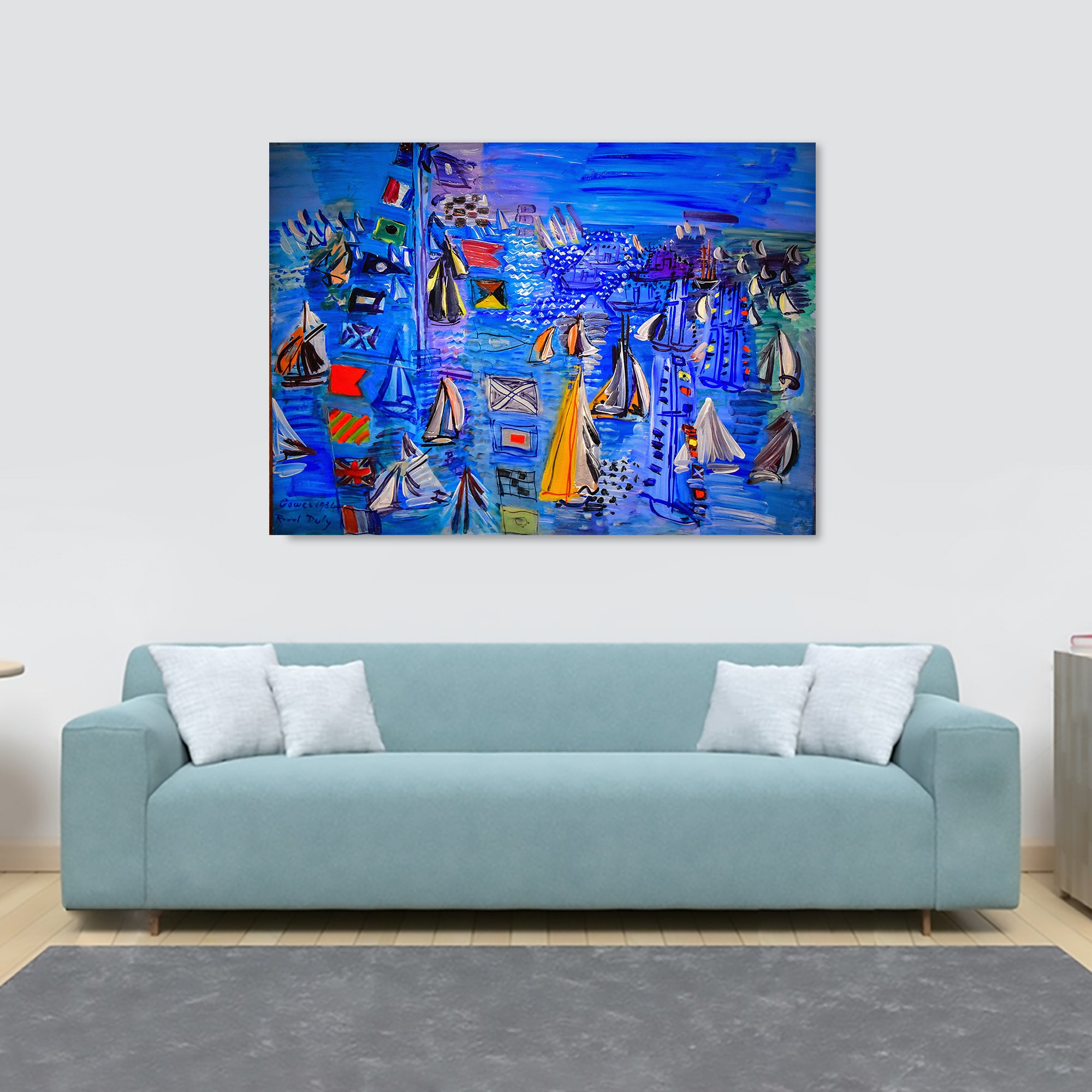Regatta at Cowes - Sailing Wall Art by Raoul Dufy 1934 - Canvas Wall Art Framed Print - Various Sizes