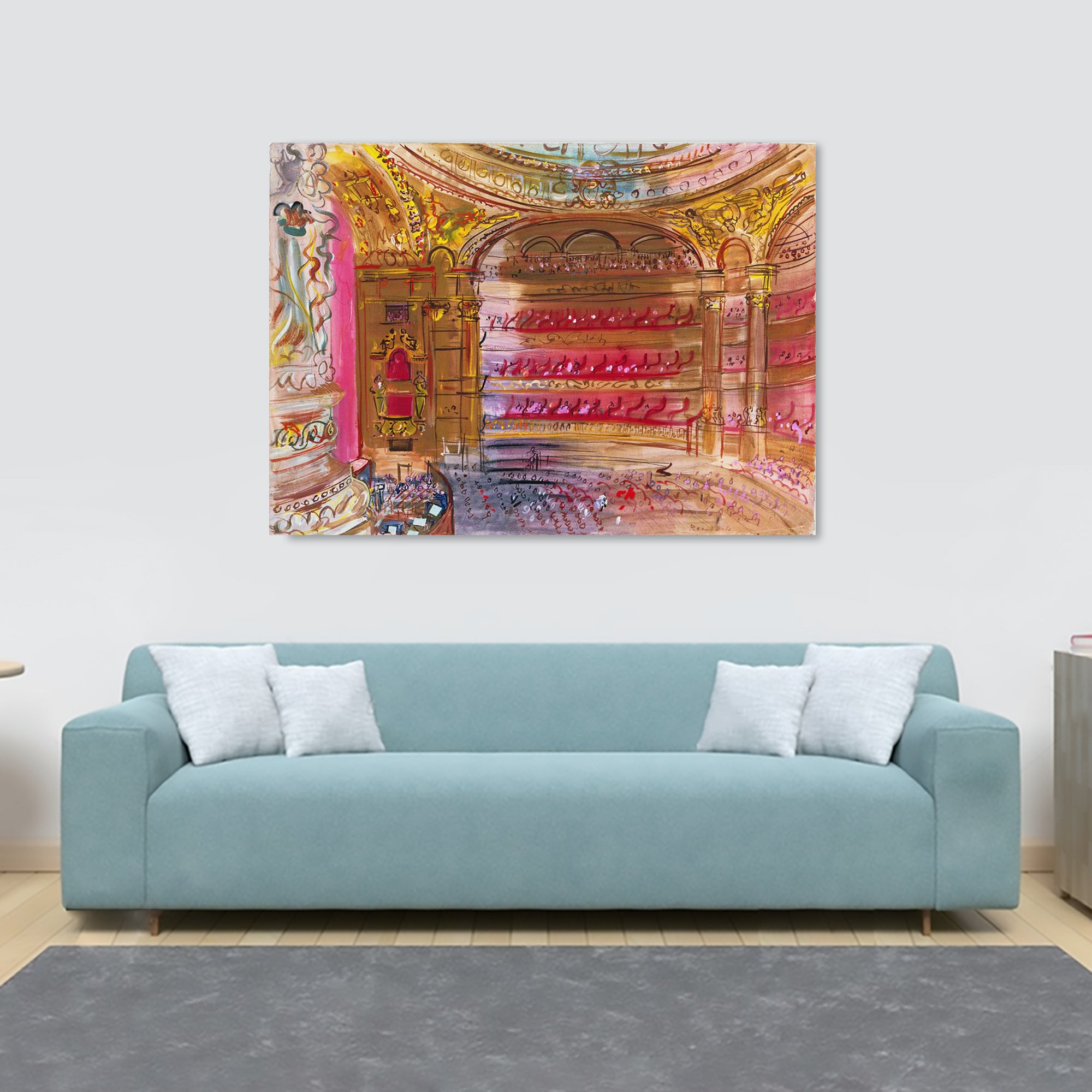The Opera by Raoul Dufy - Canvas Wall Art Framed Print - Various Sizes