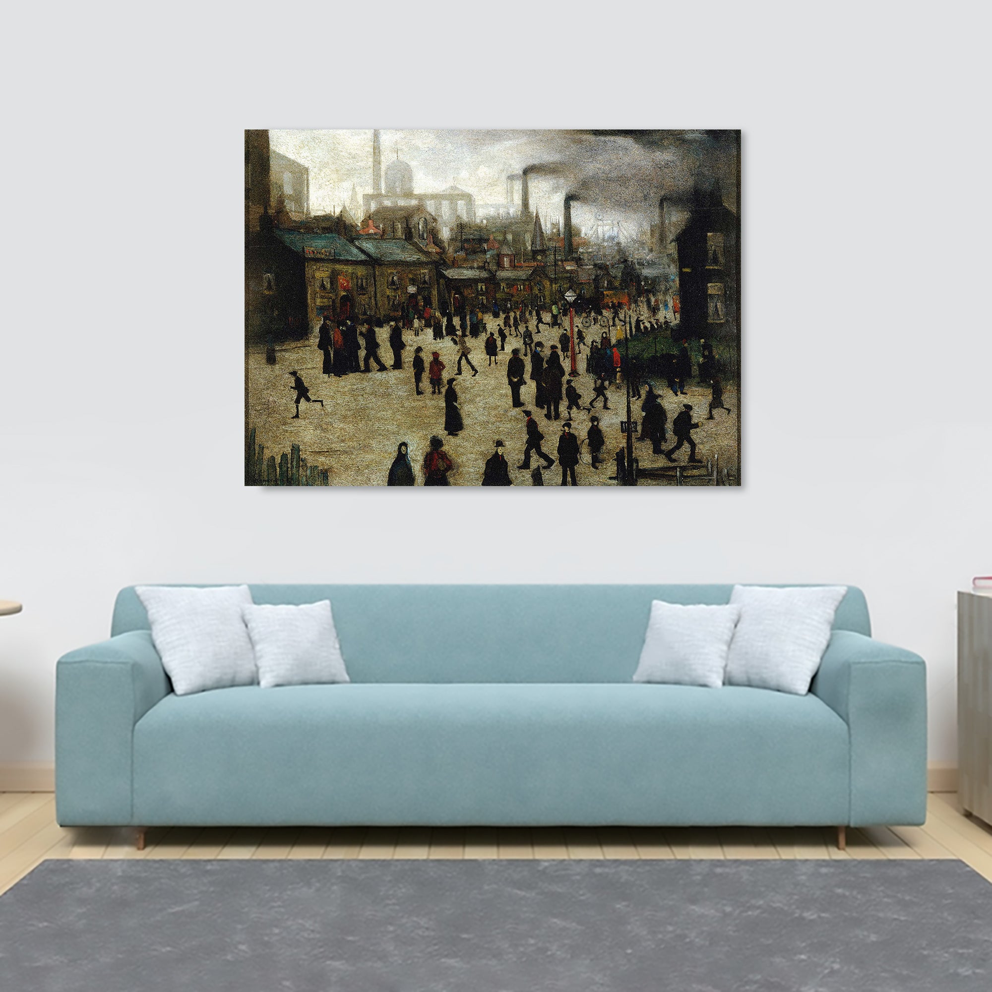 L.S. Lowry - Manufacturing Town 1922 - Wall Art - Canvas Wall Art Framed Print - Various Sizes