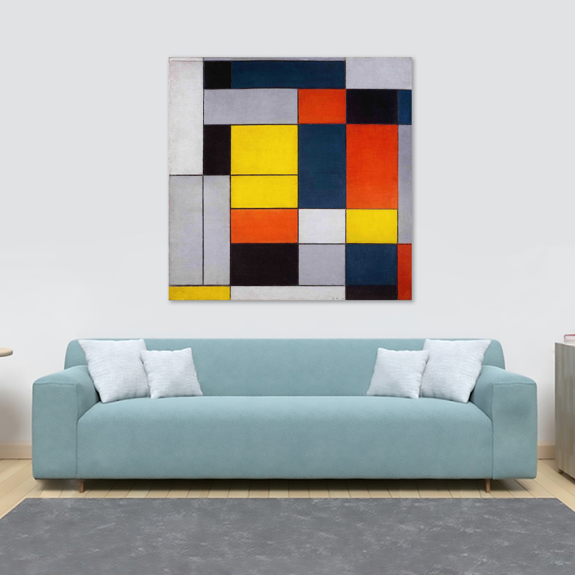 Piet Mondrian No VI Composition No II Wall Art - Framed Canvas Wall Art Print - Various Sizes