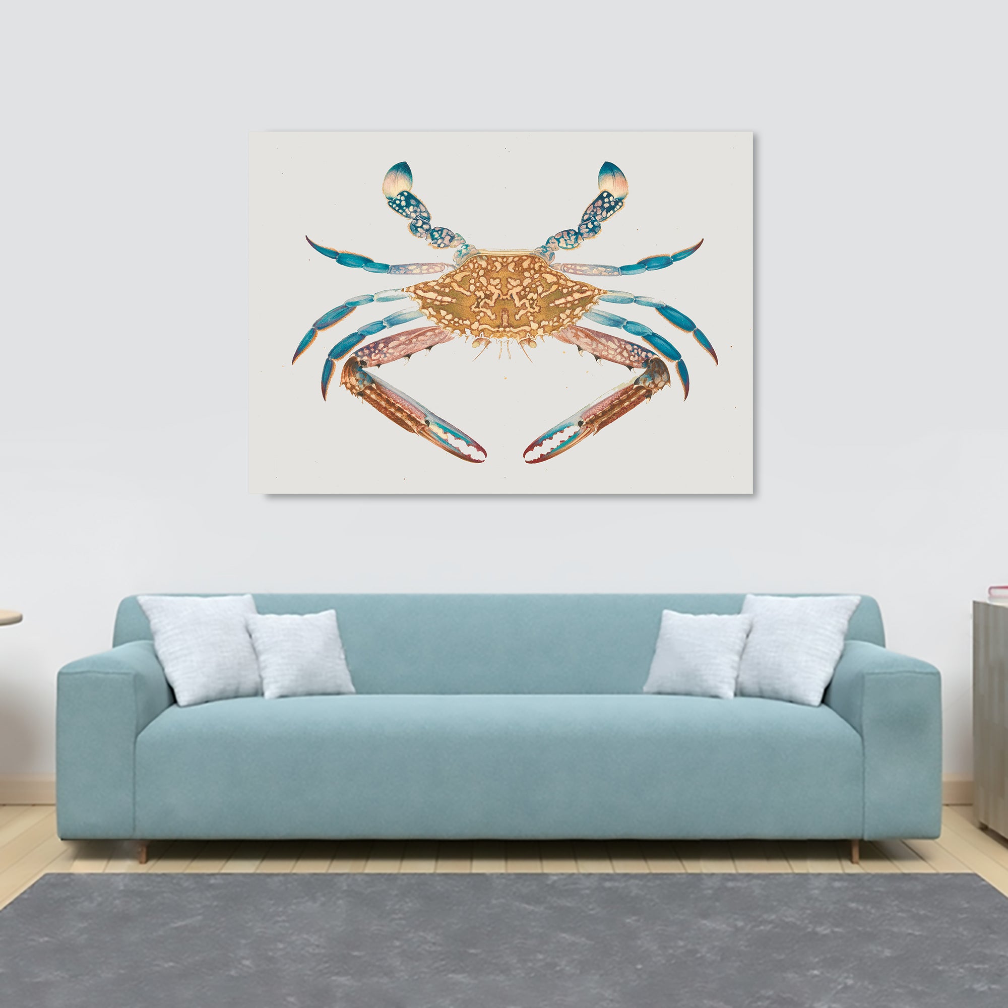 Crab - Kitchen Wall Art - Canvas Wall Art Framed Print - Various Sizes