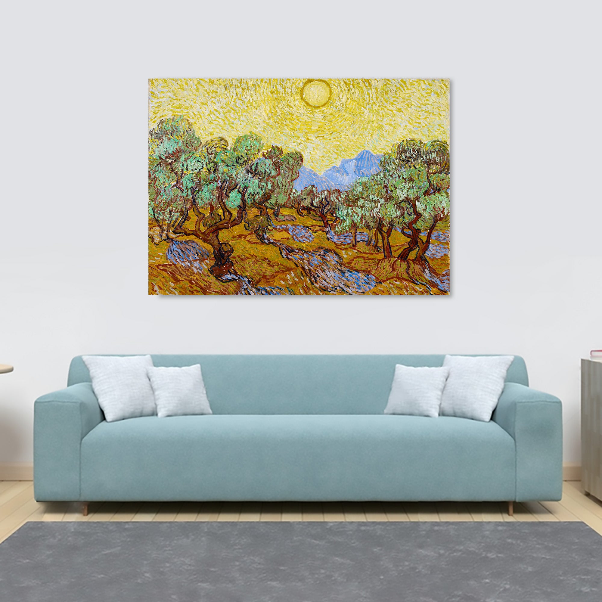Olive Trees Wall Art by Vincent van Gogh - Canvas Wall Art Framed Print - Various Sizes