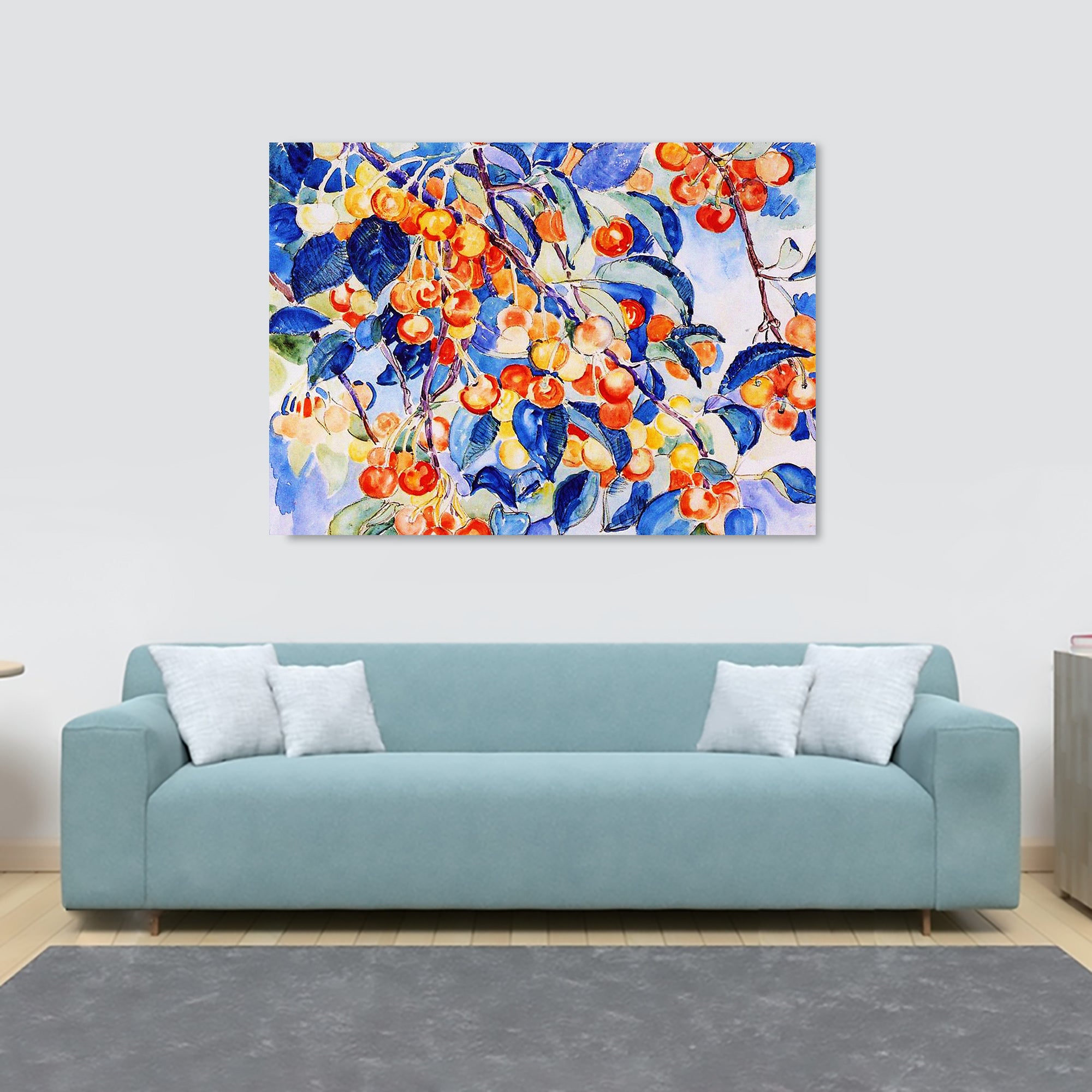 Cherries - Wall Art by Theo Van Rysselberghe - Canvas Wall Art Framed Print - Various Sizes