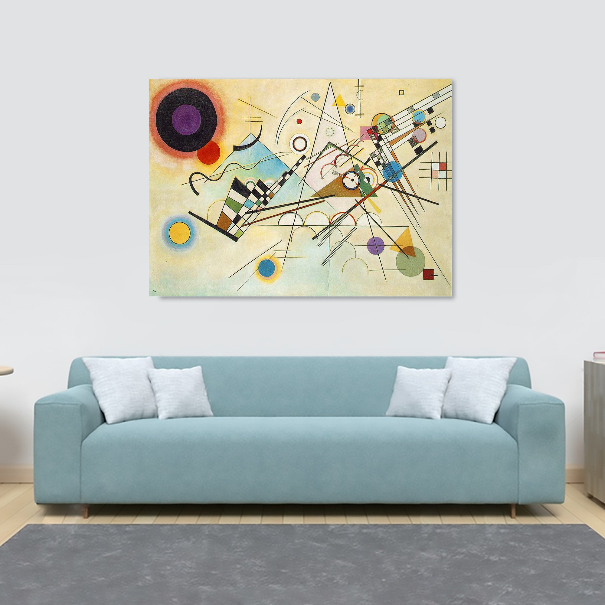 Composition 8 Abstract Wall Art by Wassily Kandinsky 1923 - Canvas Wall Art Framed Print - Various Sizes
