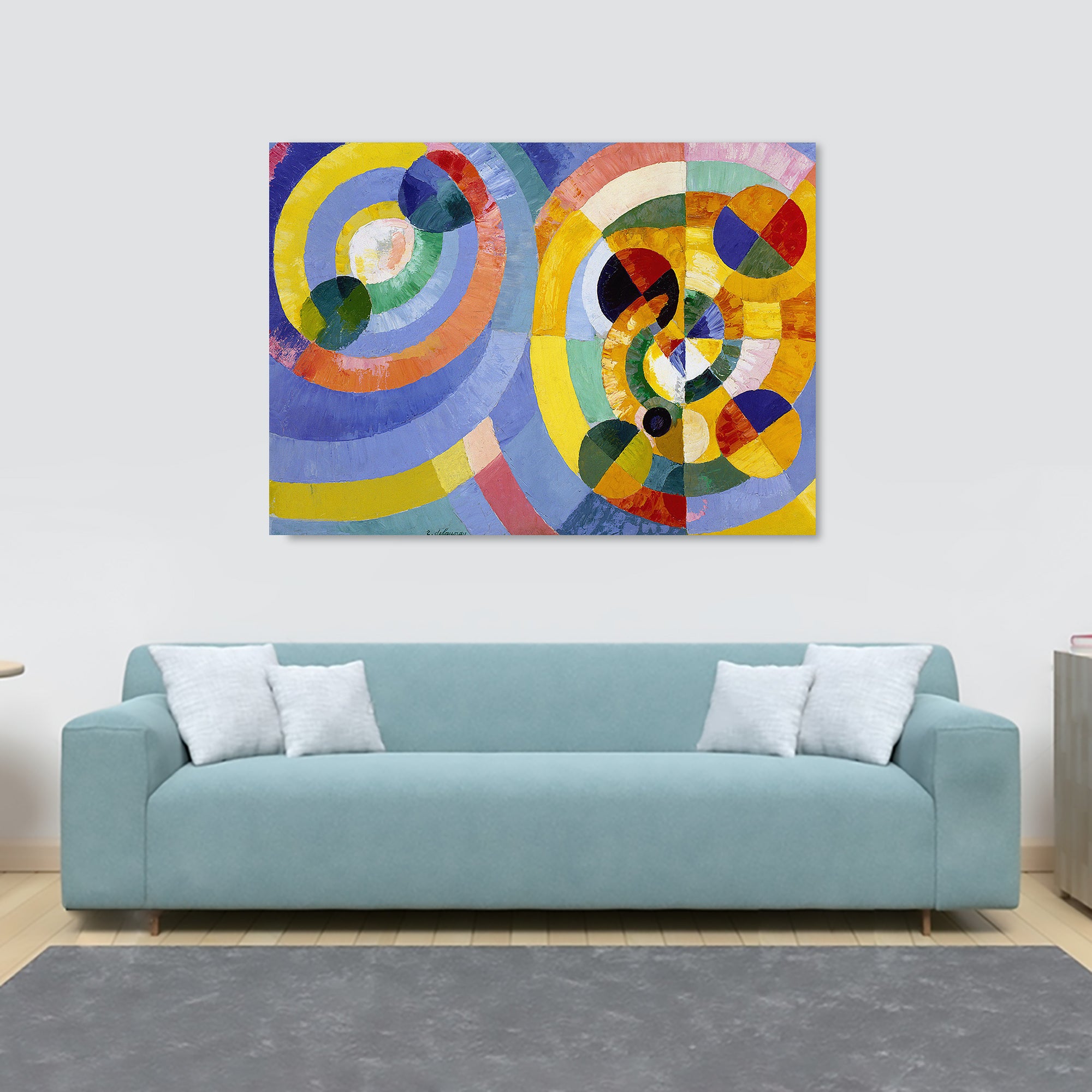 Circular Forms Abstract Art by Robert Delaunay - Canvas Wall Art Framed Print - Various Sizes