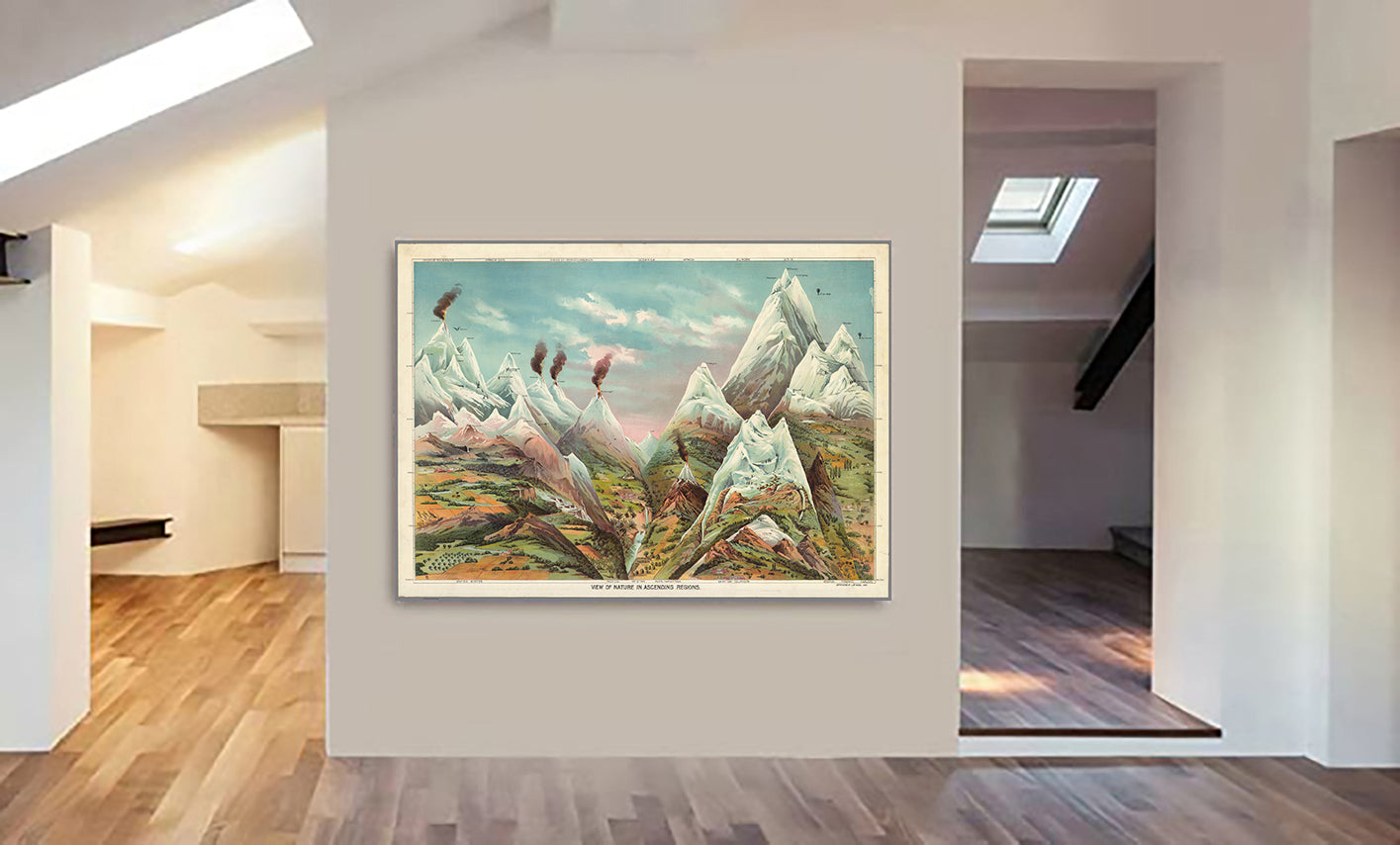 View of Nature in Ascending Regions - Vintage Wall Art by Levi Walter - Canvas Wall Art Framed Print - Various Sizes