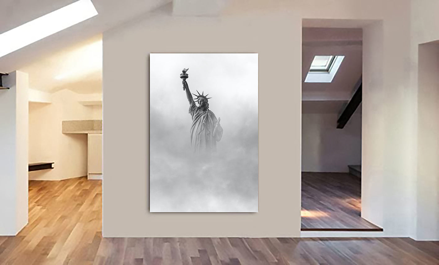 Statue Of Liberty - New York Wall Art - Canvas Wall Art Framed Print - Various Sizes