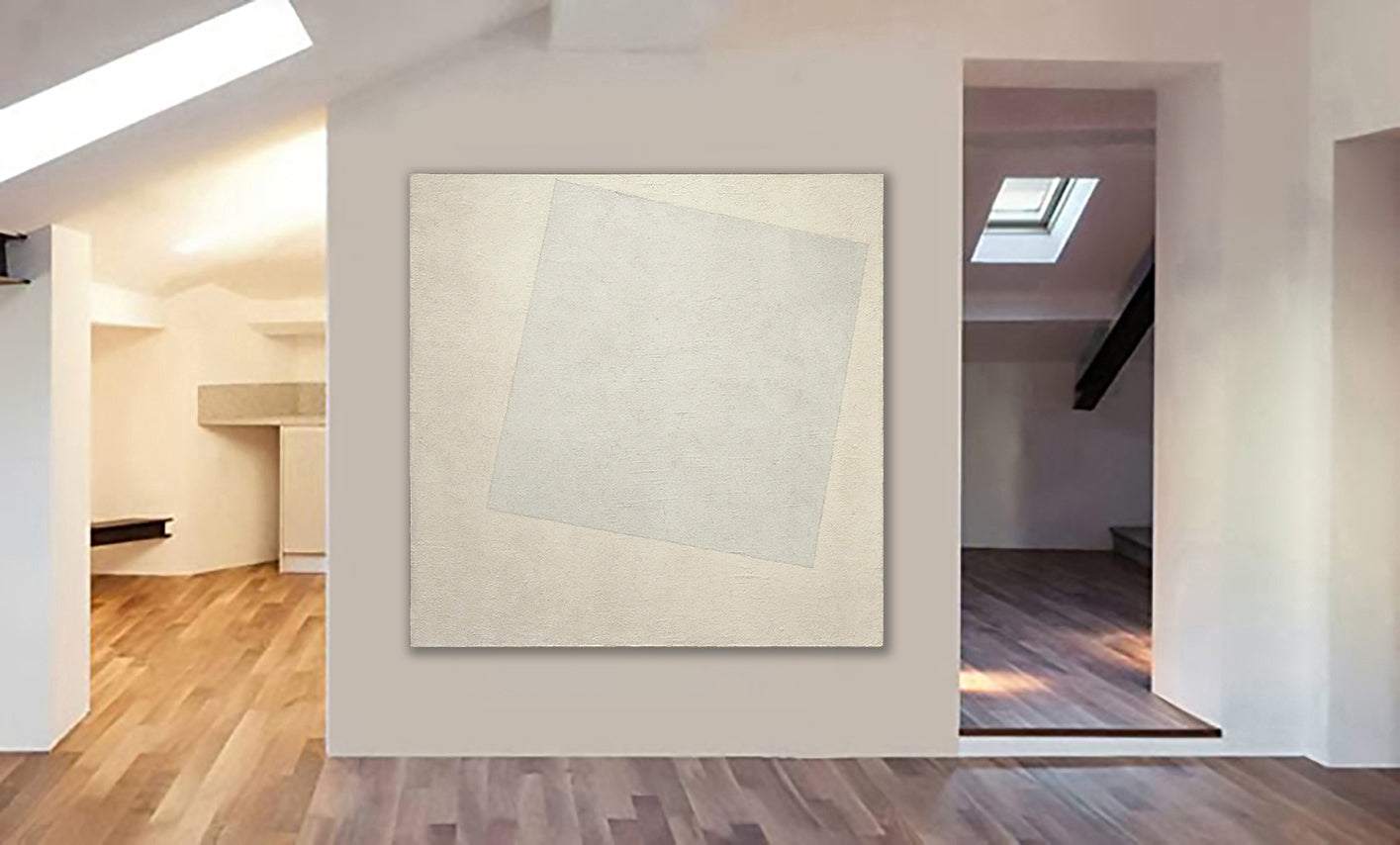 White On White by Kazimir Malevich 1918 - Framed Canvas Wall Art Print - Various Sizes