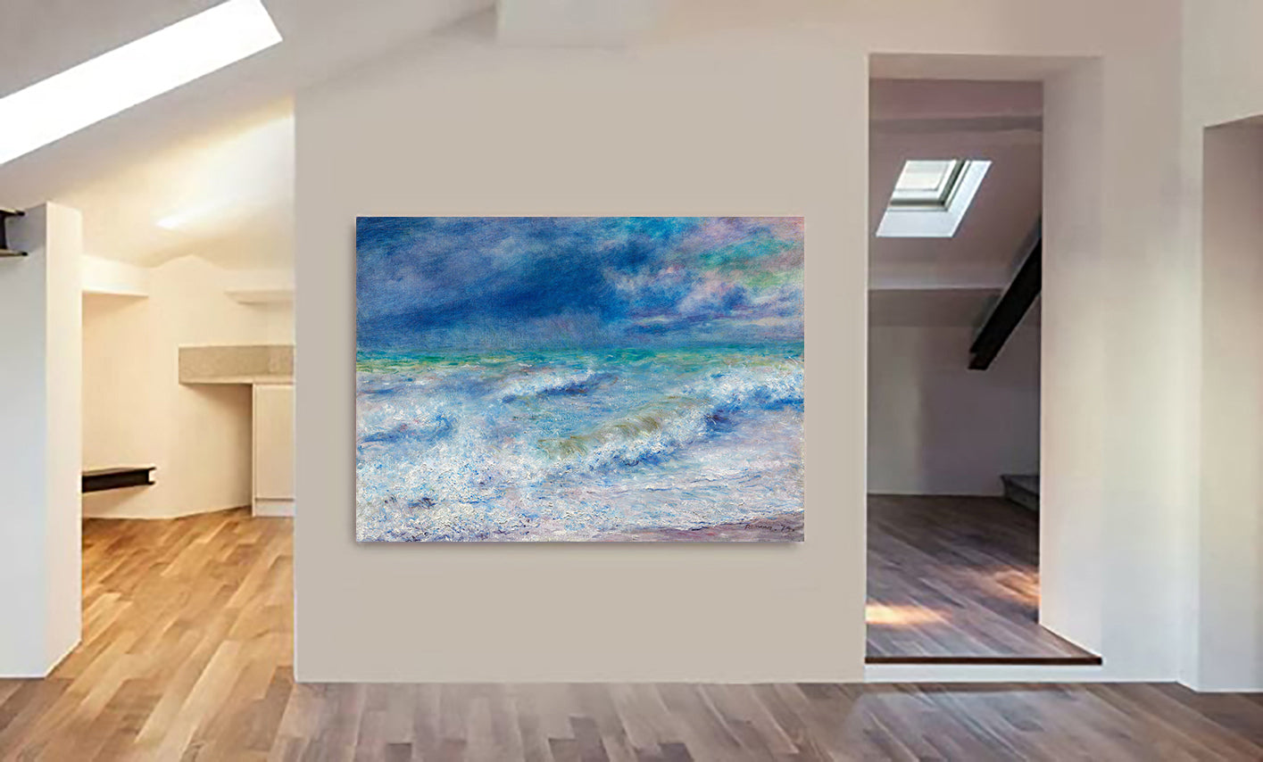 Seascape by Pierre-Auguste Renoir - Canvas Wall Art Framed Print - Various Sizes