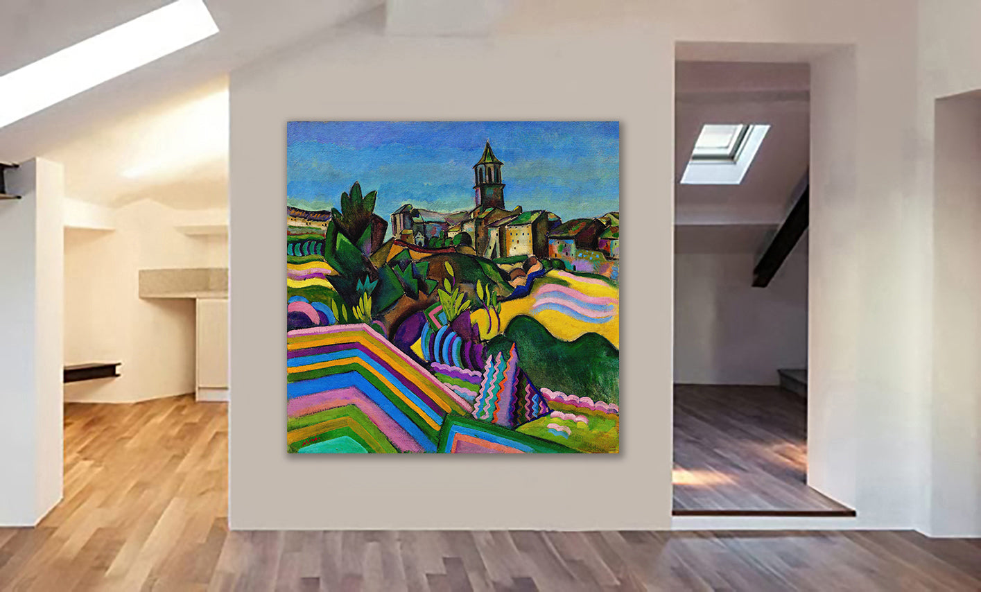 Prades The Village - Wall Art by Joan Miro - Framed Canvas Wall Art Print - Various Sizes