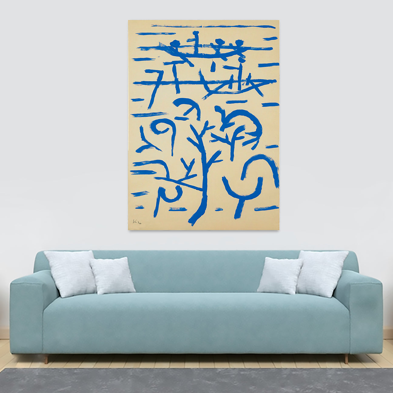 Boats In The Flood - Abstract Art by Paul Klee - Canvas Wall Art Framed Print - Various Sizes