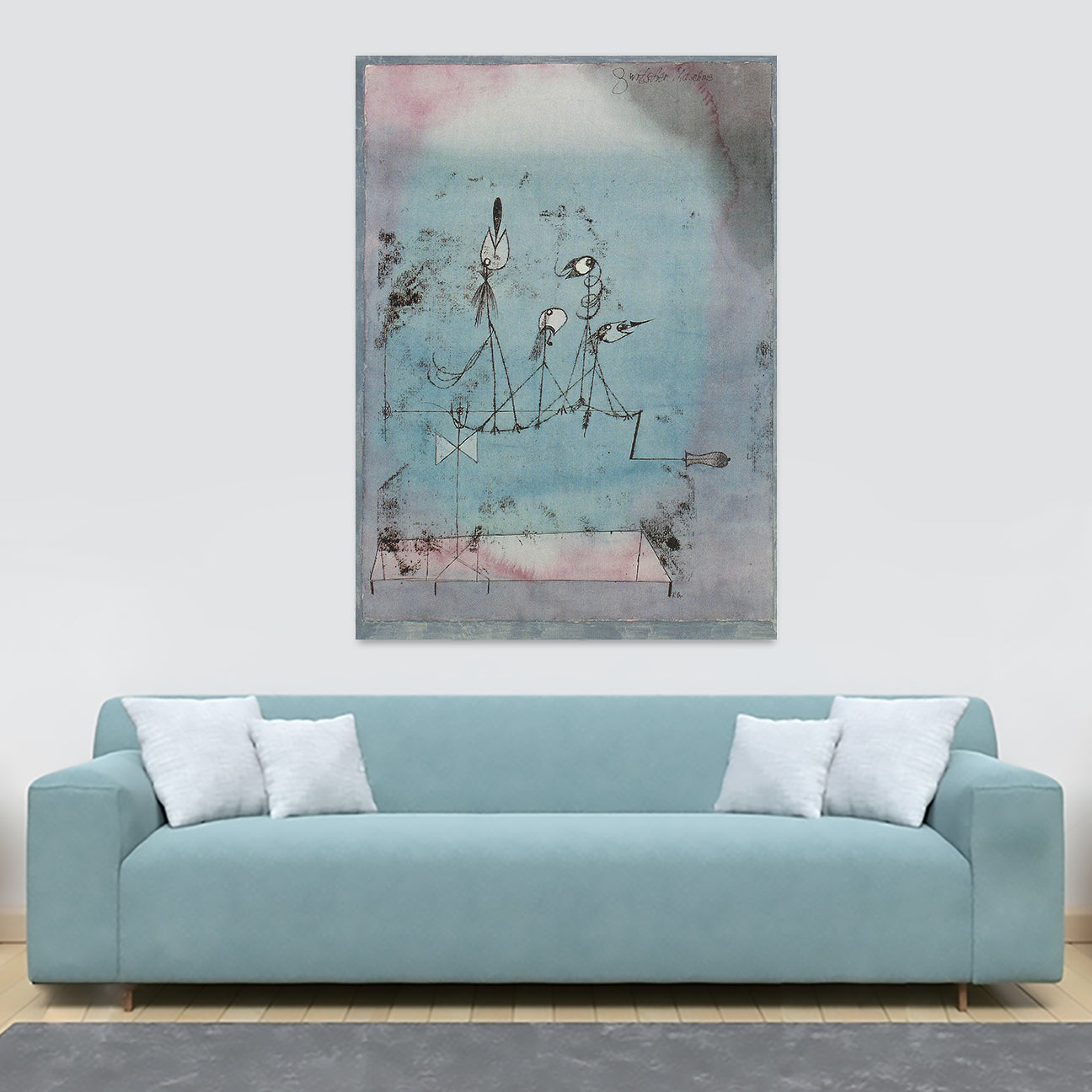 Twittering Machine - Abstract Wall Art by Paul Klee - Canvas Wall Art Framed Print - Various Sizes