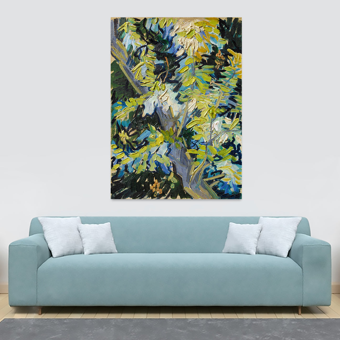 Blossoming Acacia Branches Wall Art by Vincent van Gogh 1890 - Canvas Wall Art Framed Print - Various Sizes