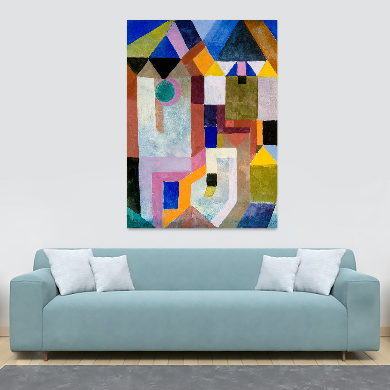 Colourful Architecture Wall Art by Paul Klee 1917 - Canvas Wall Art Framed Print - Various Sizes