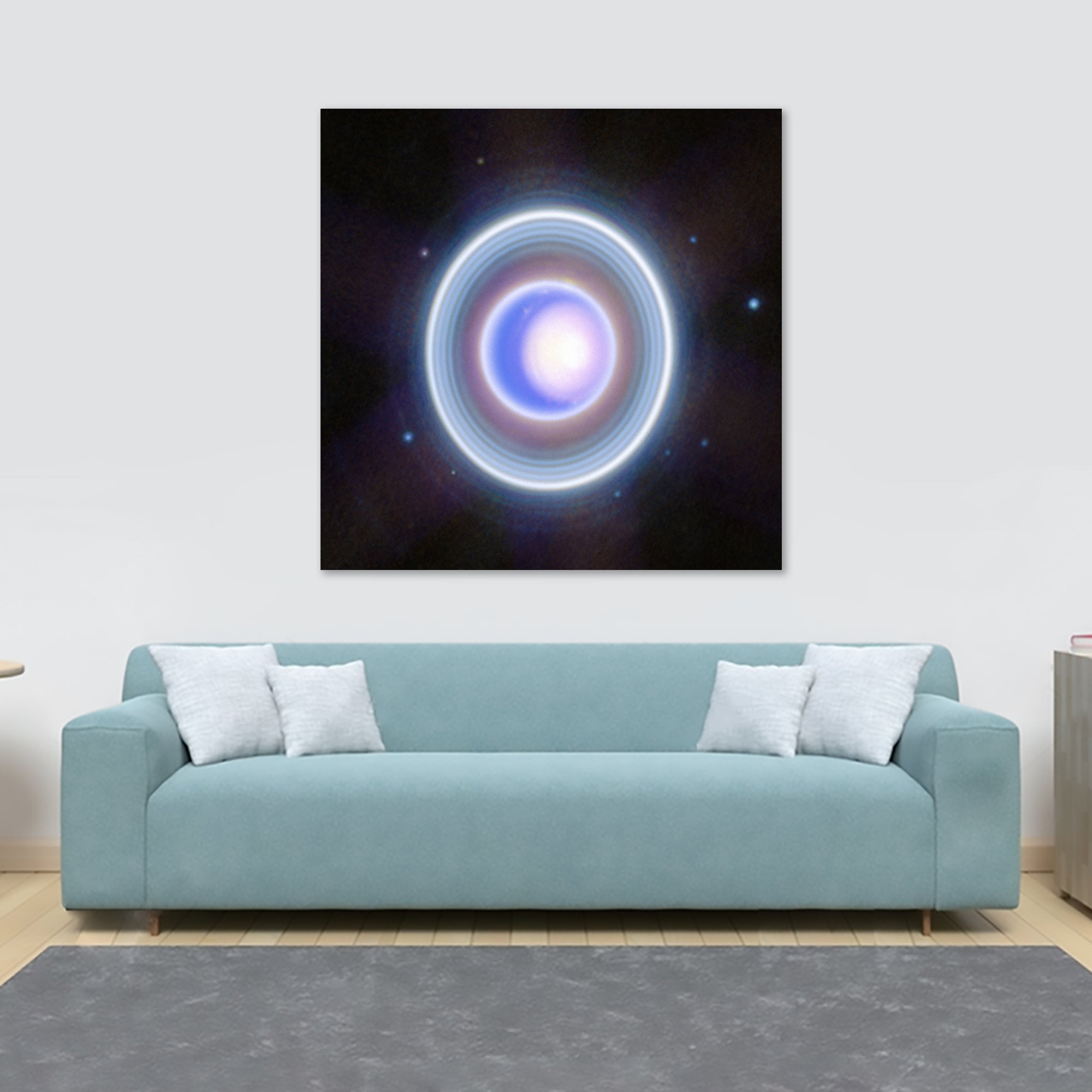 NASA James Webb Space Telescope - Uranus Close-up (NIRCam image) Wall Art - Framed Canvas Wall Art Print - Various Sizes