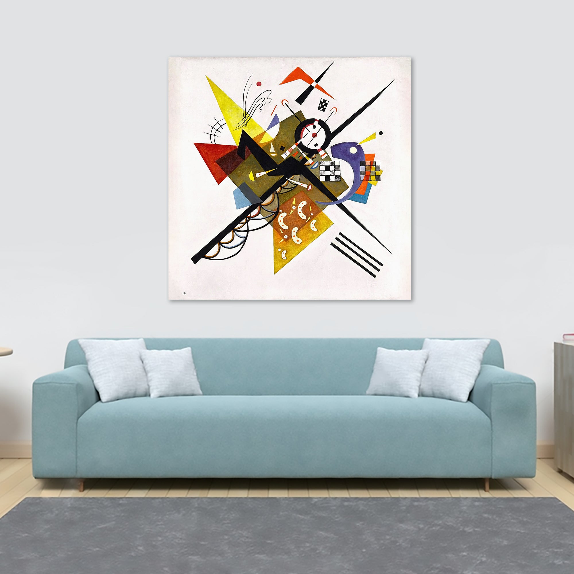 On White II - Abstract Art by Wassily Kandinsky - Framed Canvas Wall Art Print - Various Sizes
