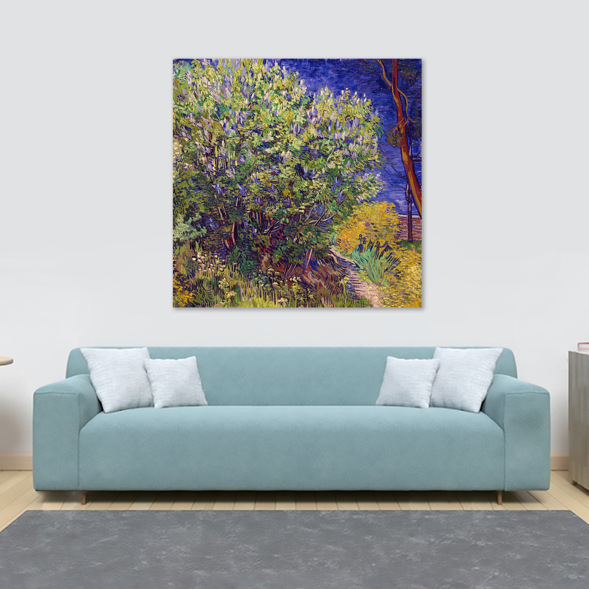 Lilac Bush Wall Art by Vincent Van Gogh - Framed Canvas Wall Art Print - Various Sizes