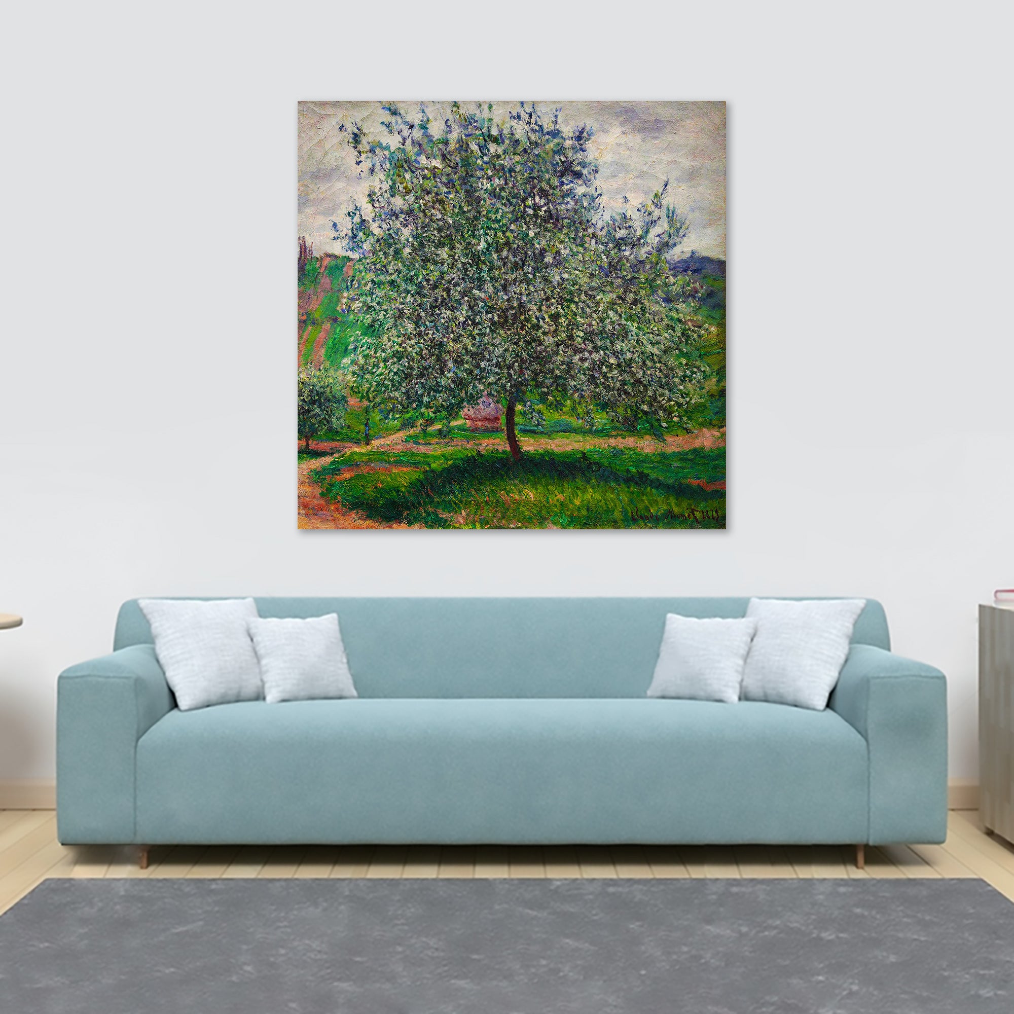 The Apple Tree by Claude Monet - Framed Canvas Wall Art Print - Various Sizes