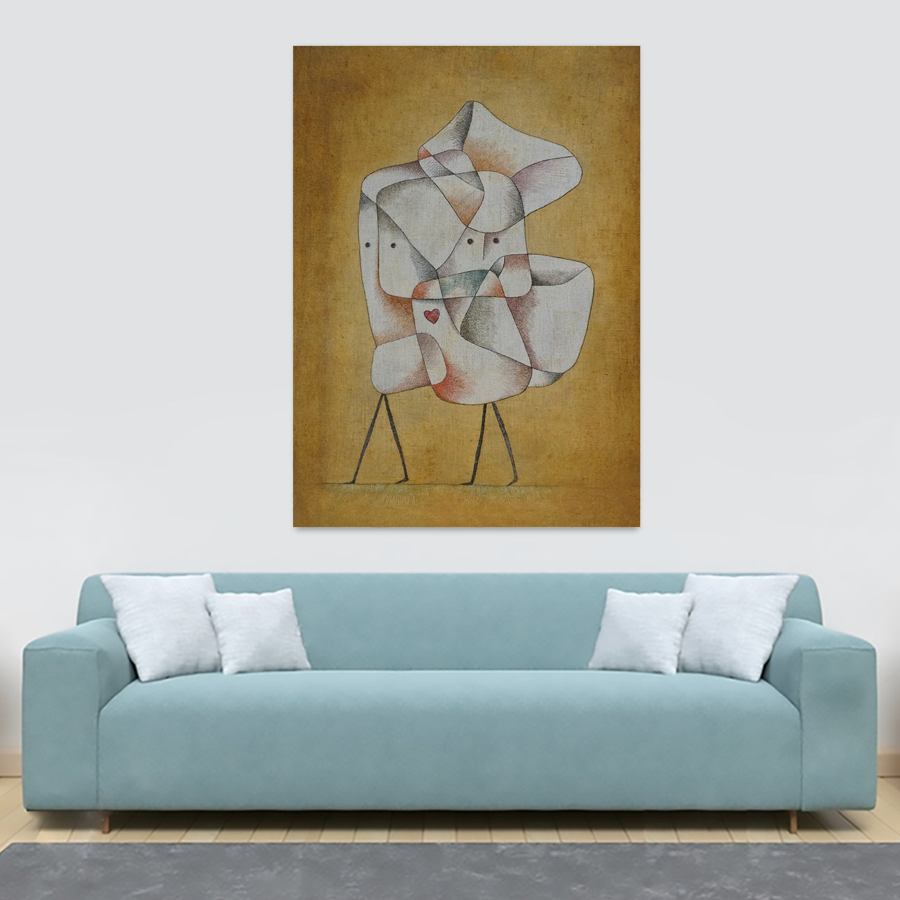 Siblings - Abstract Art by Paul Klee - Canvas Wall Art Framed Print - Various Sizes