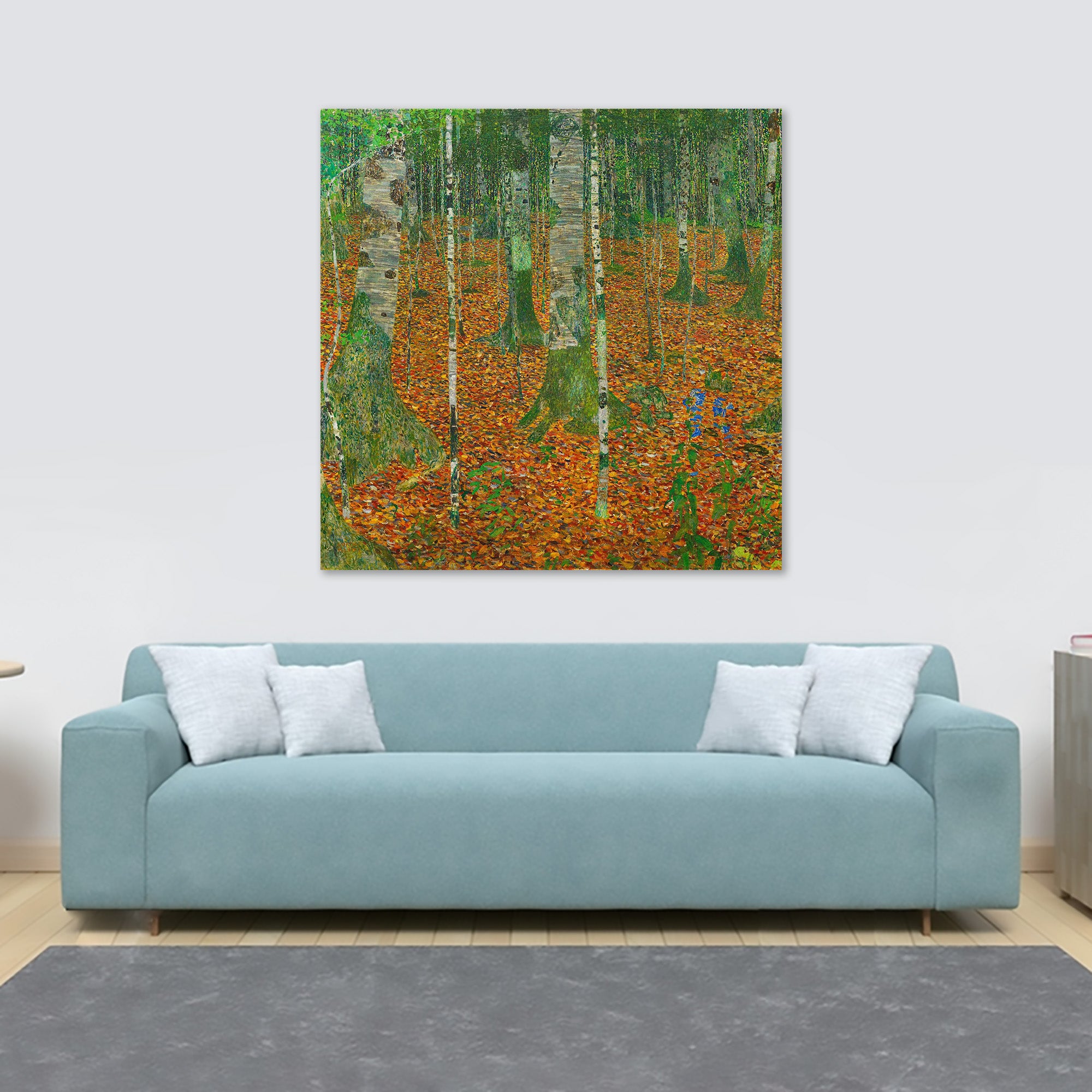 Birch Forest by Gustav Klimt - Framed Canvas Wall Art Print - Various Sizes